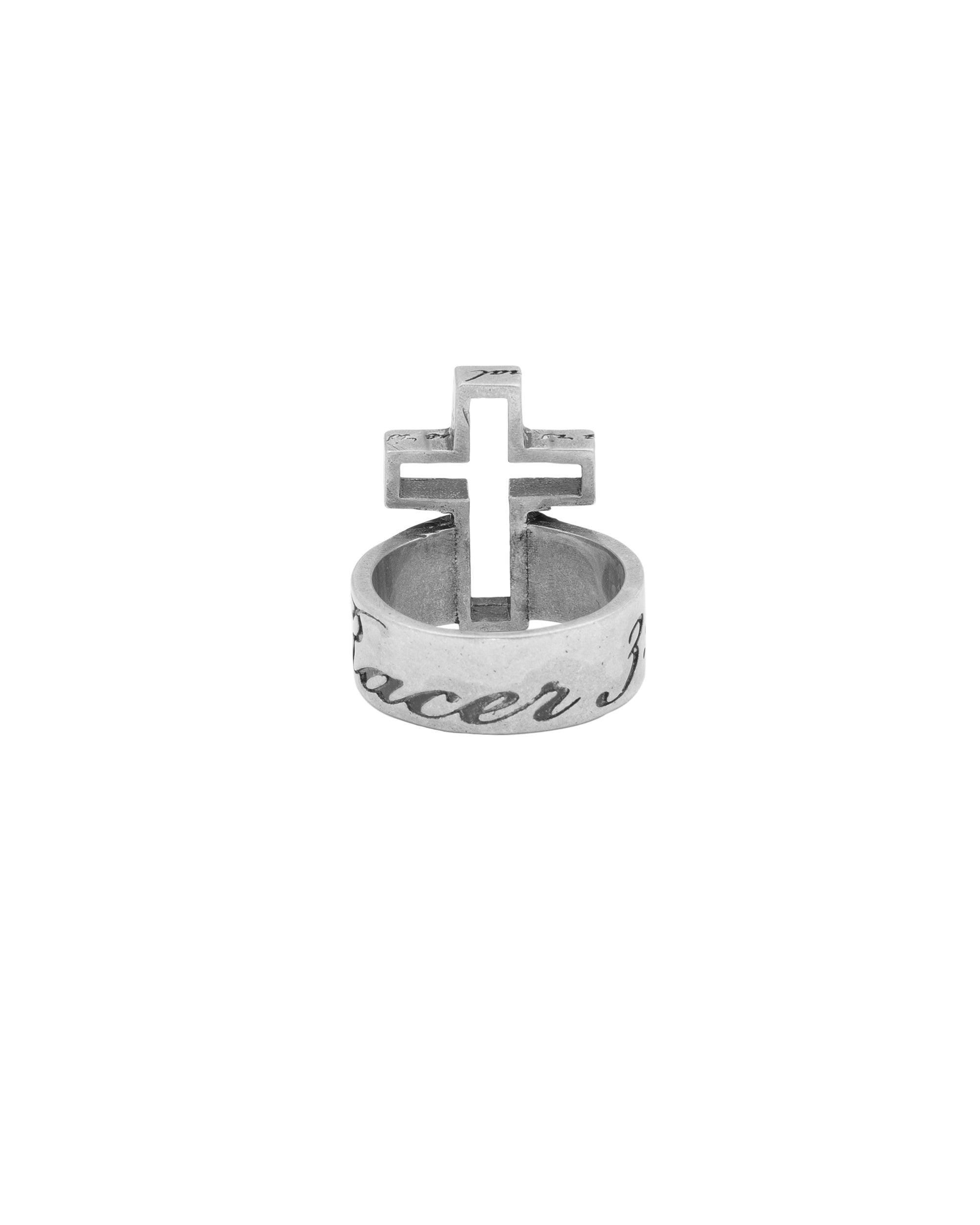 3d cross 925 silver ring
