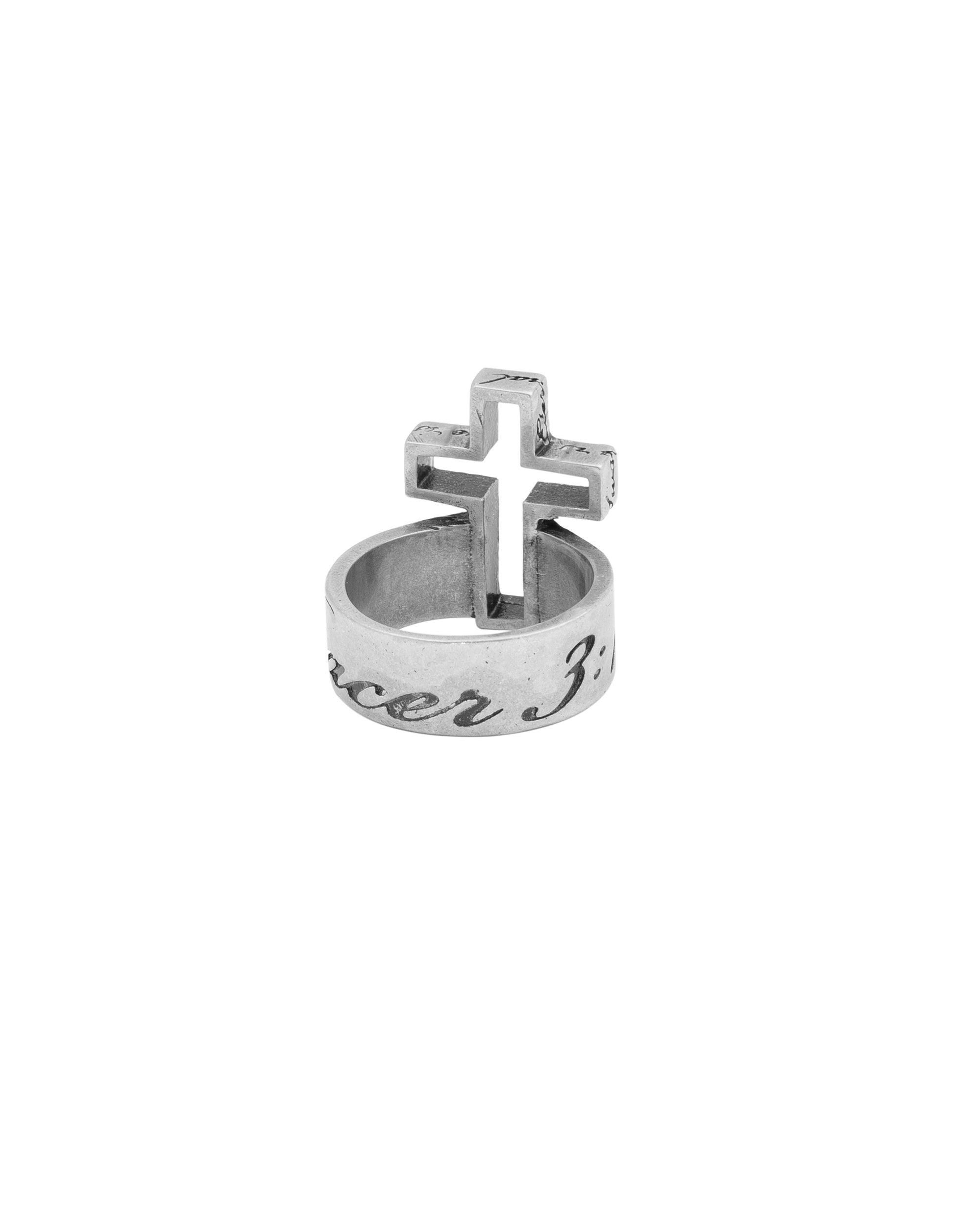 3d cross 925 silver ring