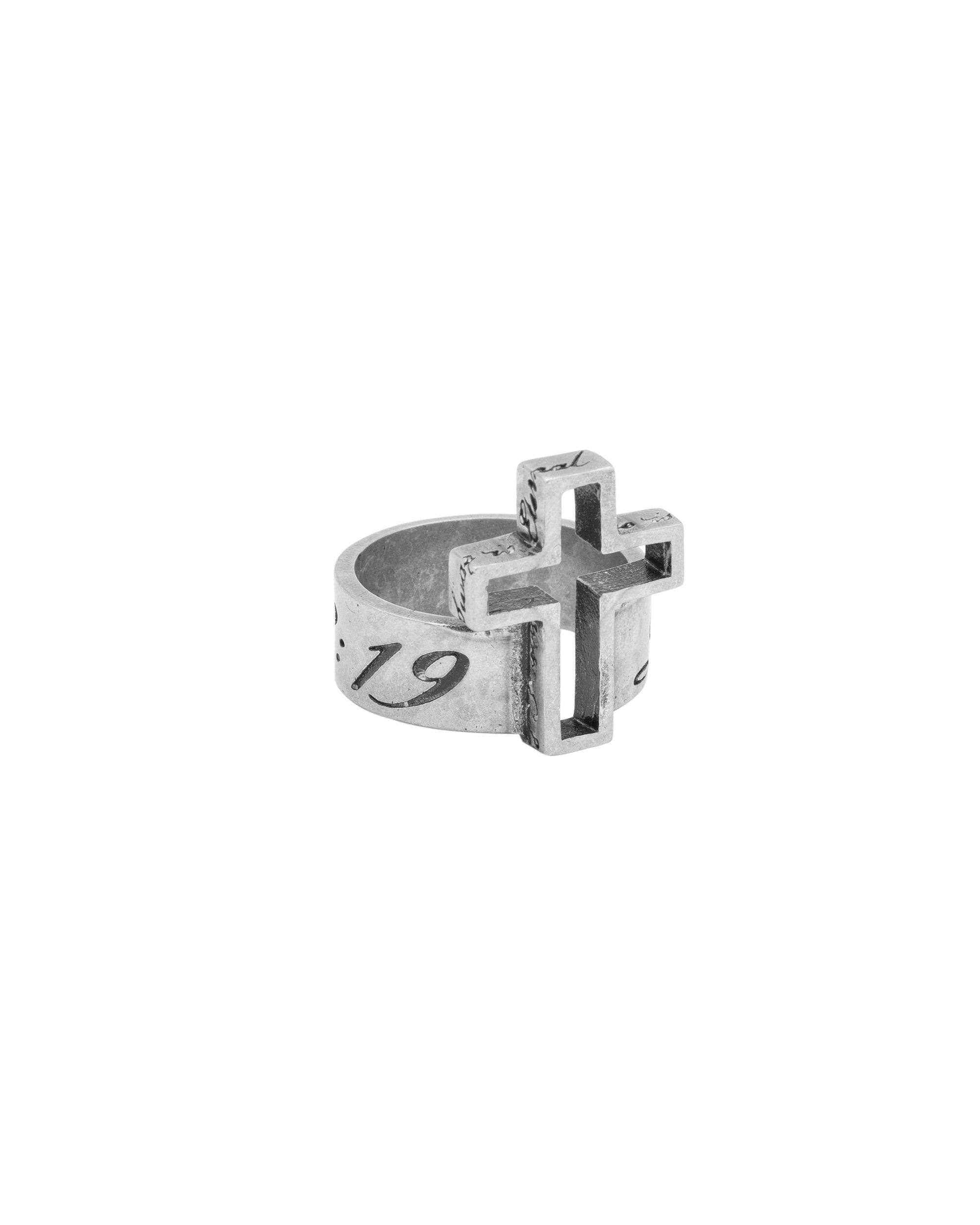 3d cross 925 silver ring