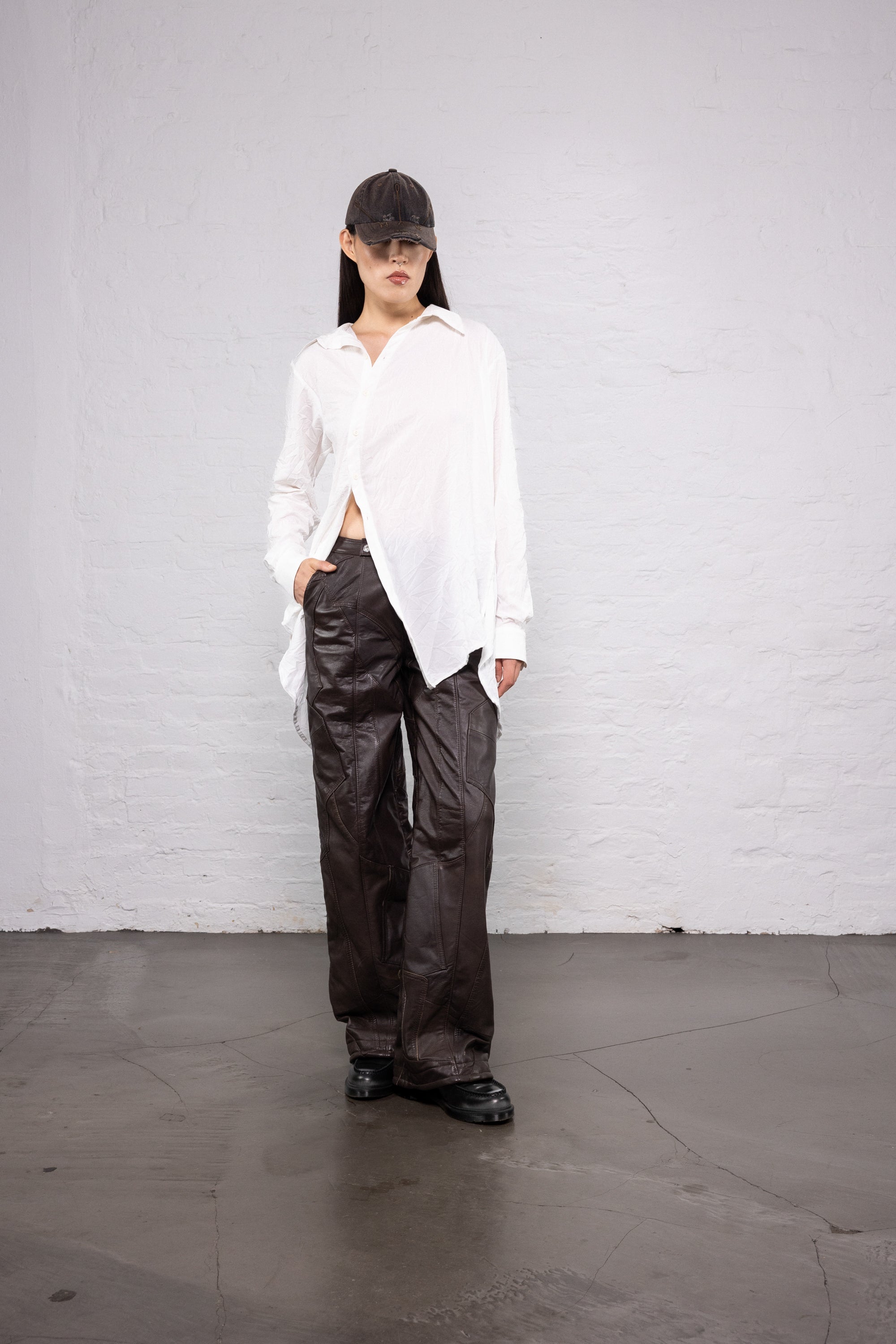 Curved white shirt