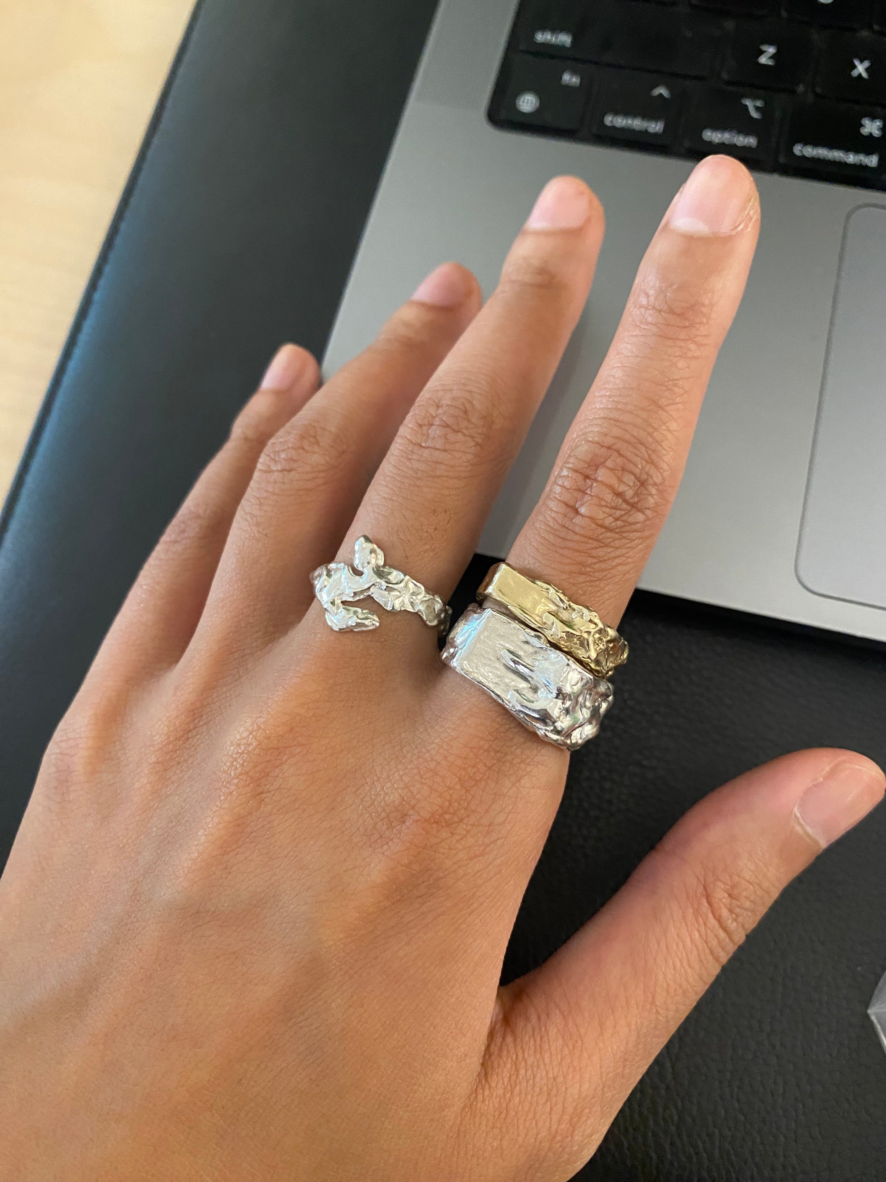 Melting away ring - silver