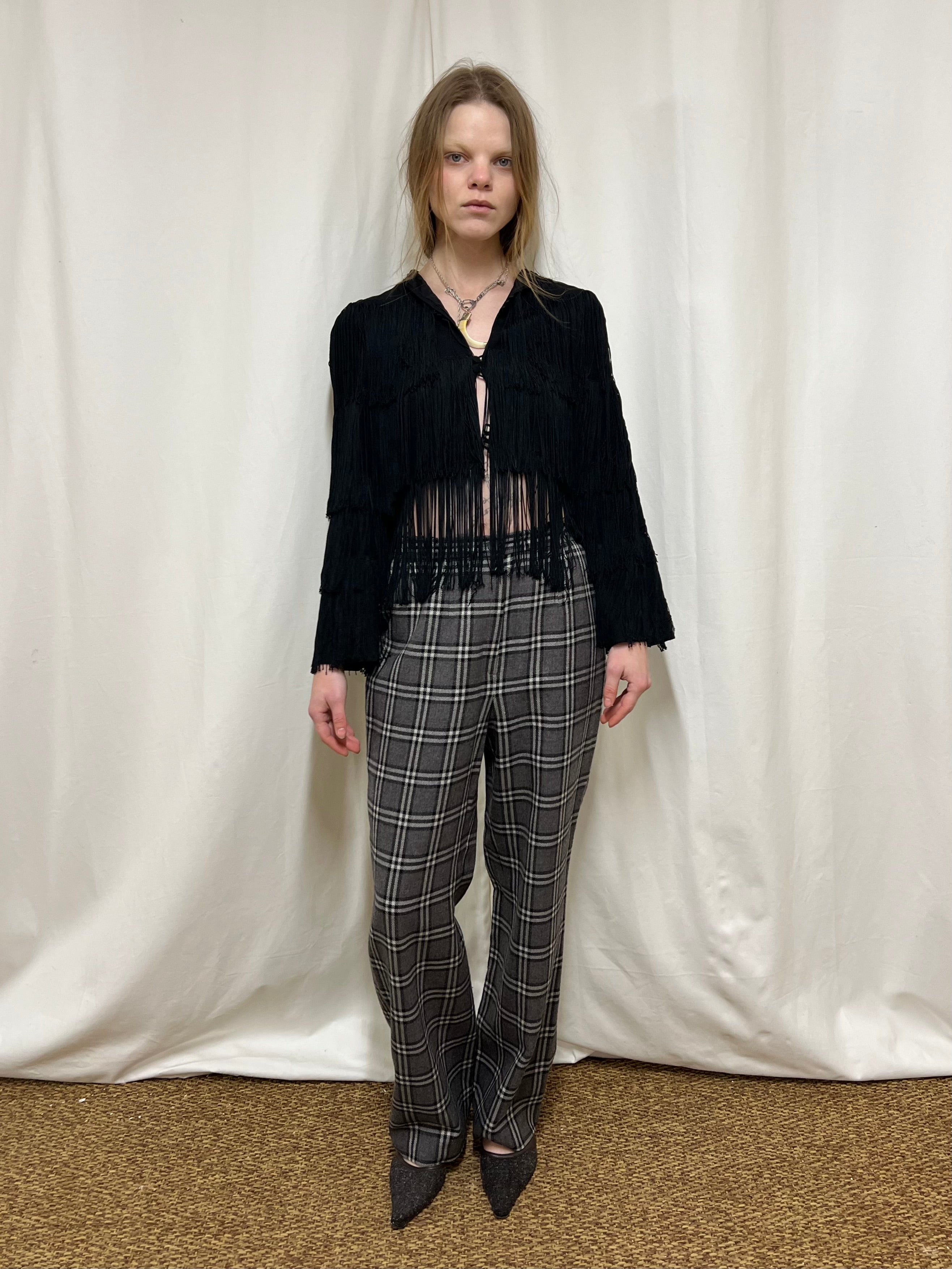 Tartan wool pants