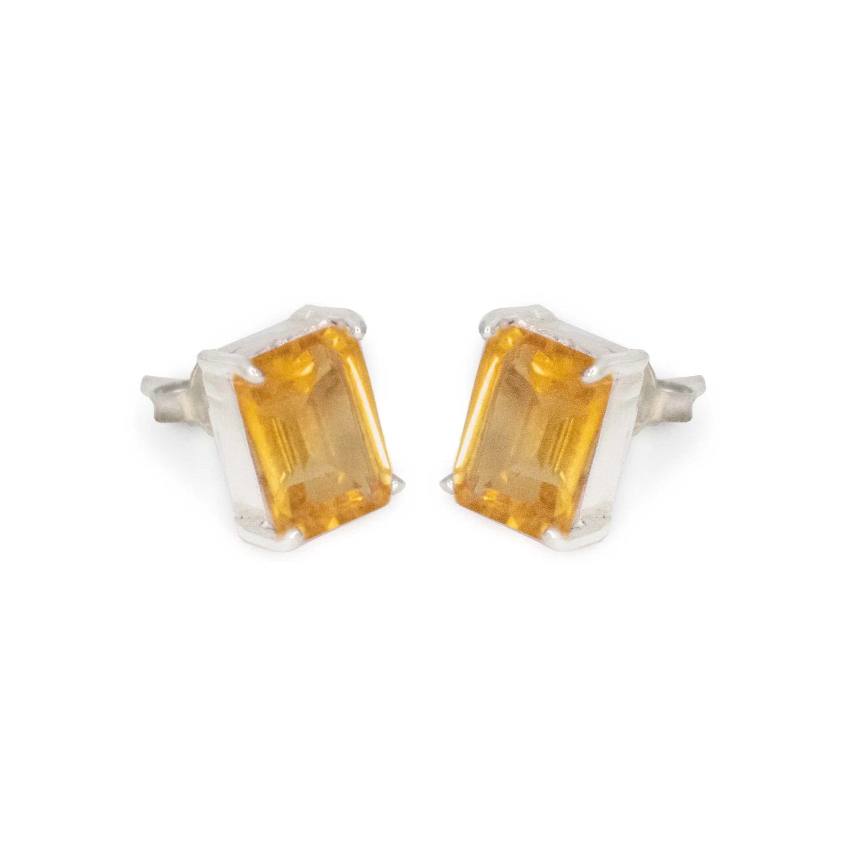 Lemon quartz stud