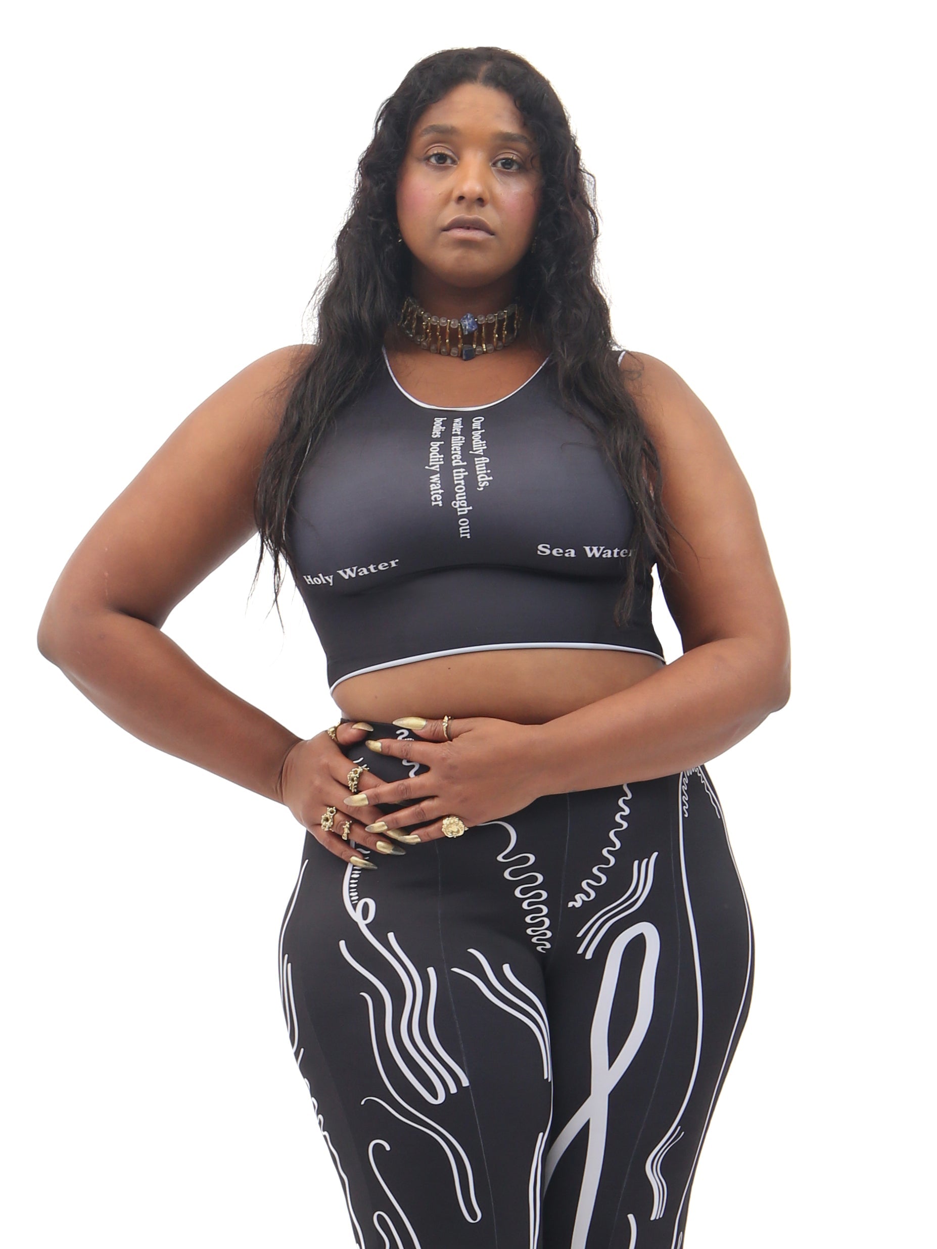 Wet script crop top