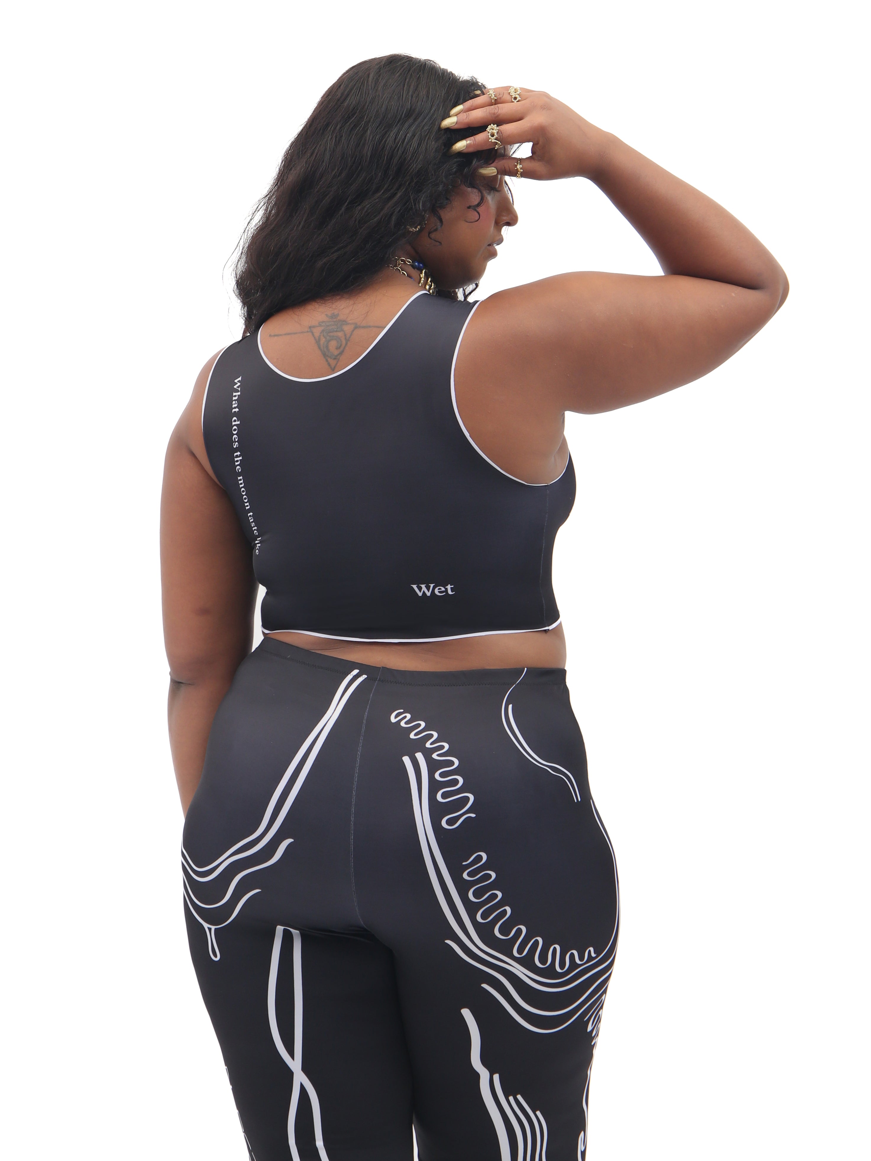 Wet script crop top