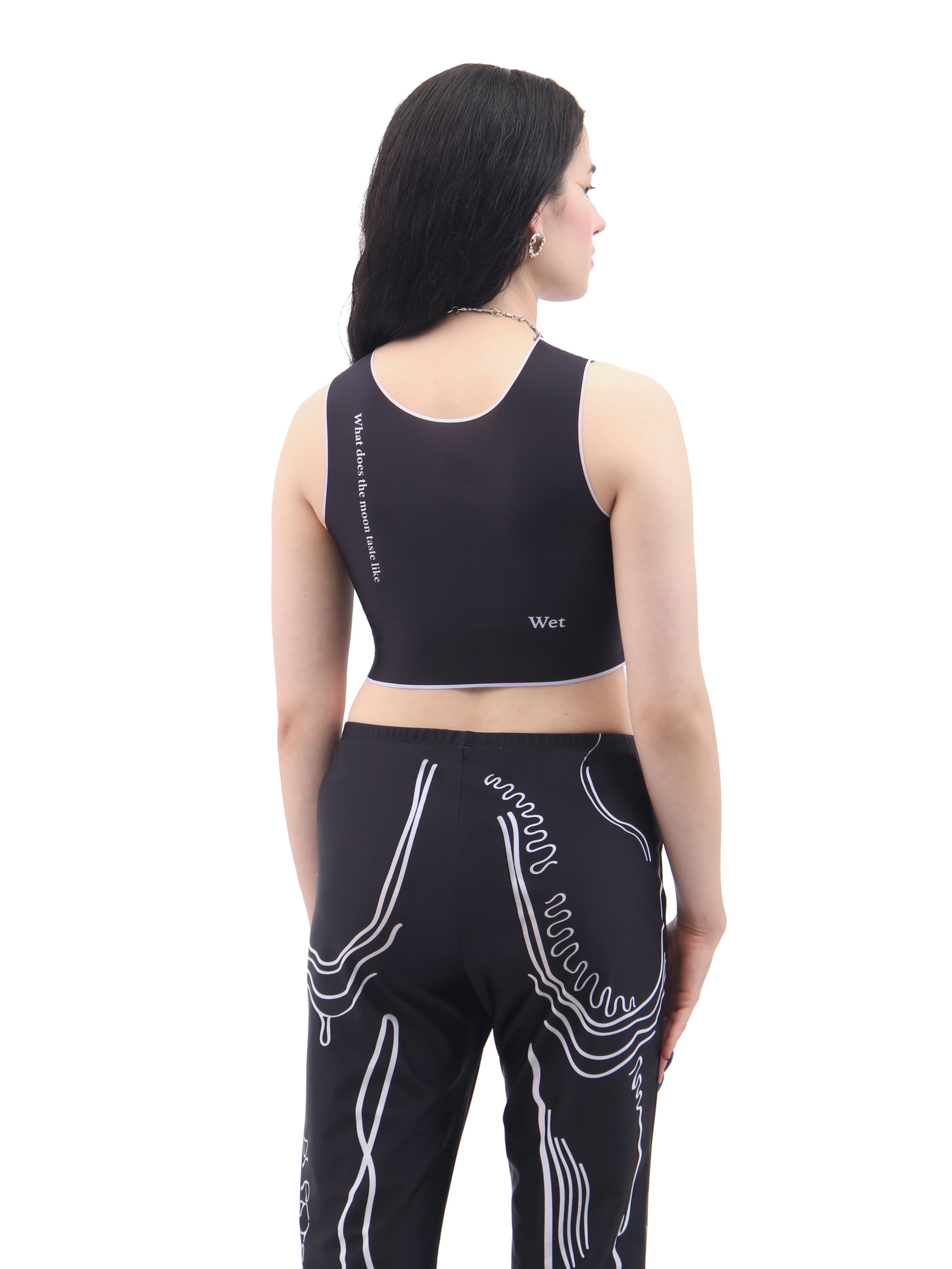 Wet script crop top
