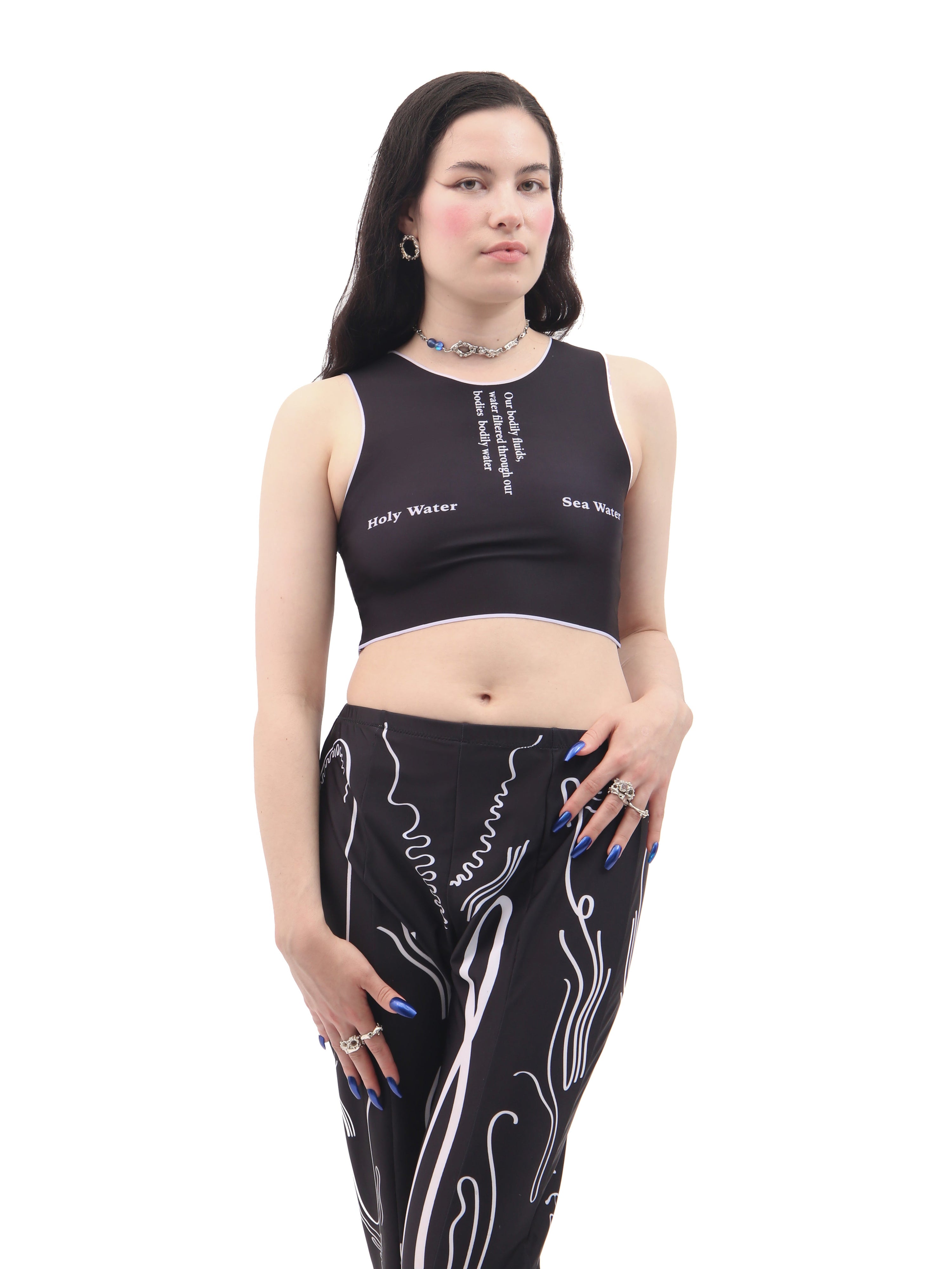Wet script crop top