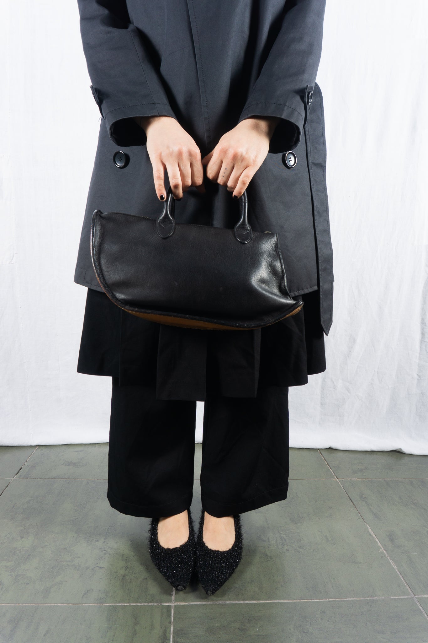 Masakï matsushïma 1990s arc leather handbag
