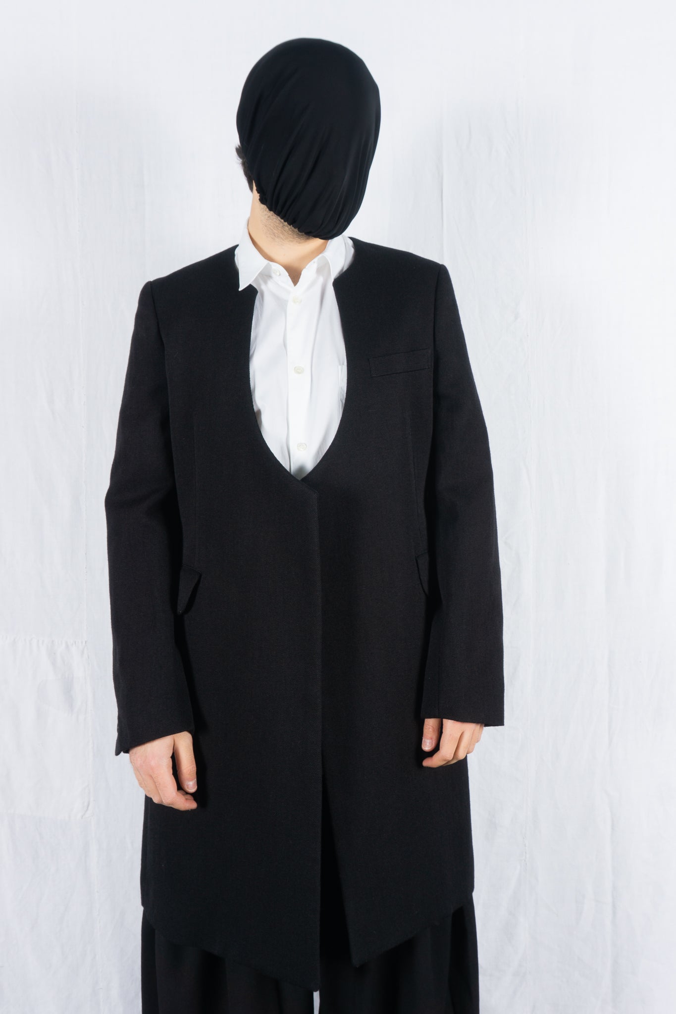 Comme des garçons homme plus a/w 2022 collarless coat