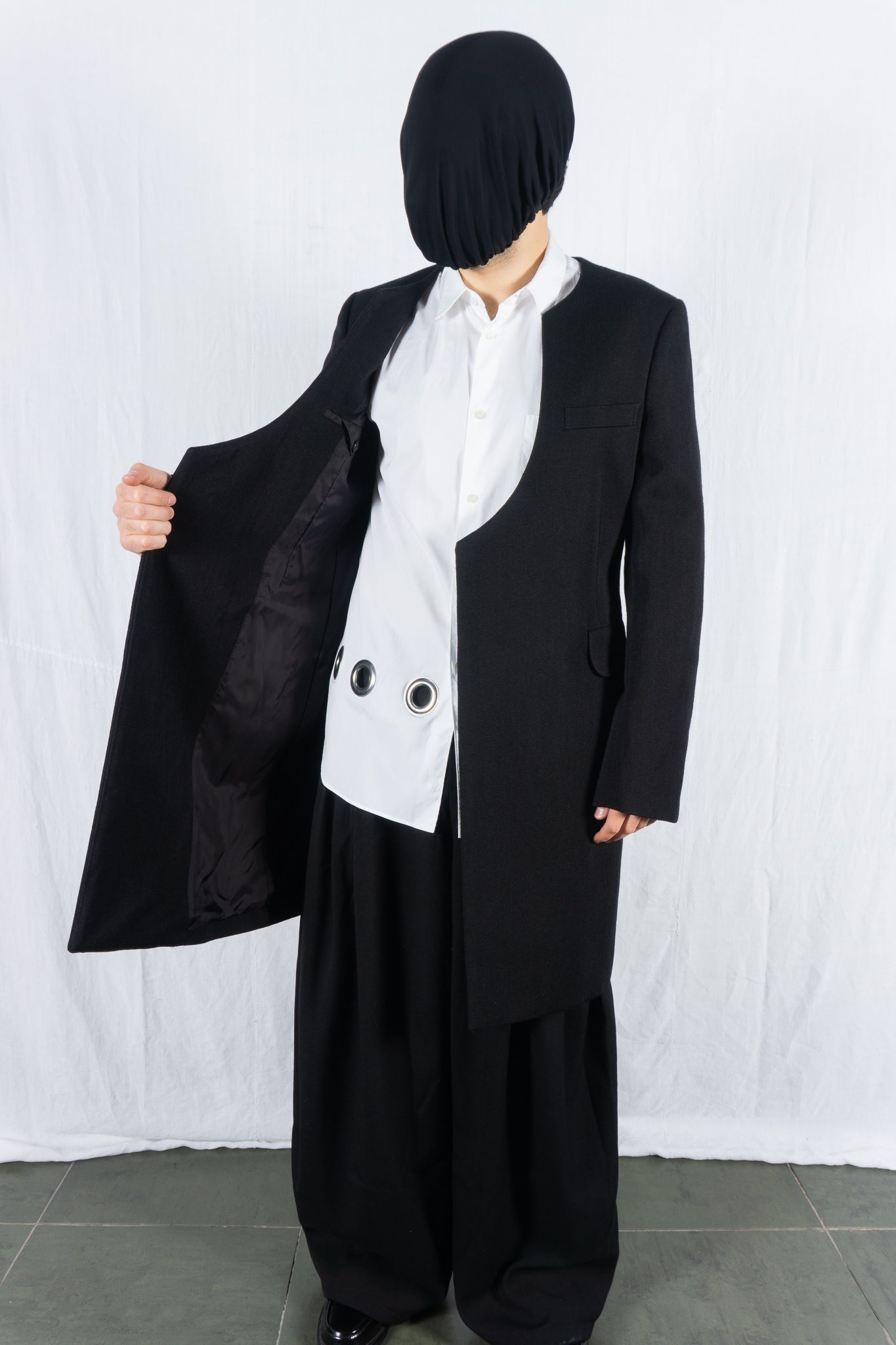 Comme des garçons homme plus a/w 2022 collarless coat