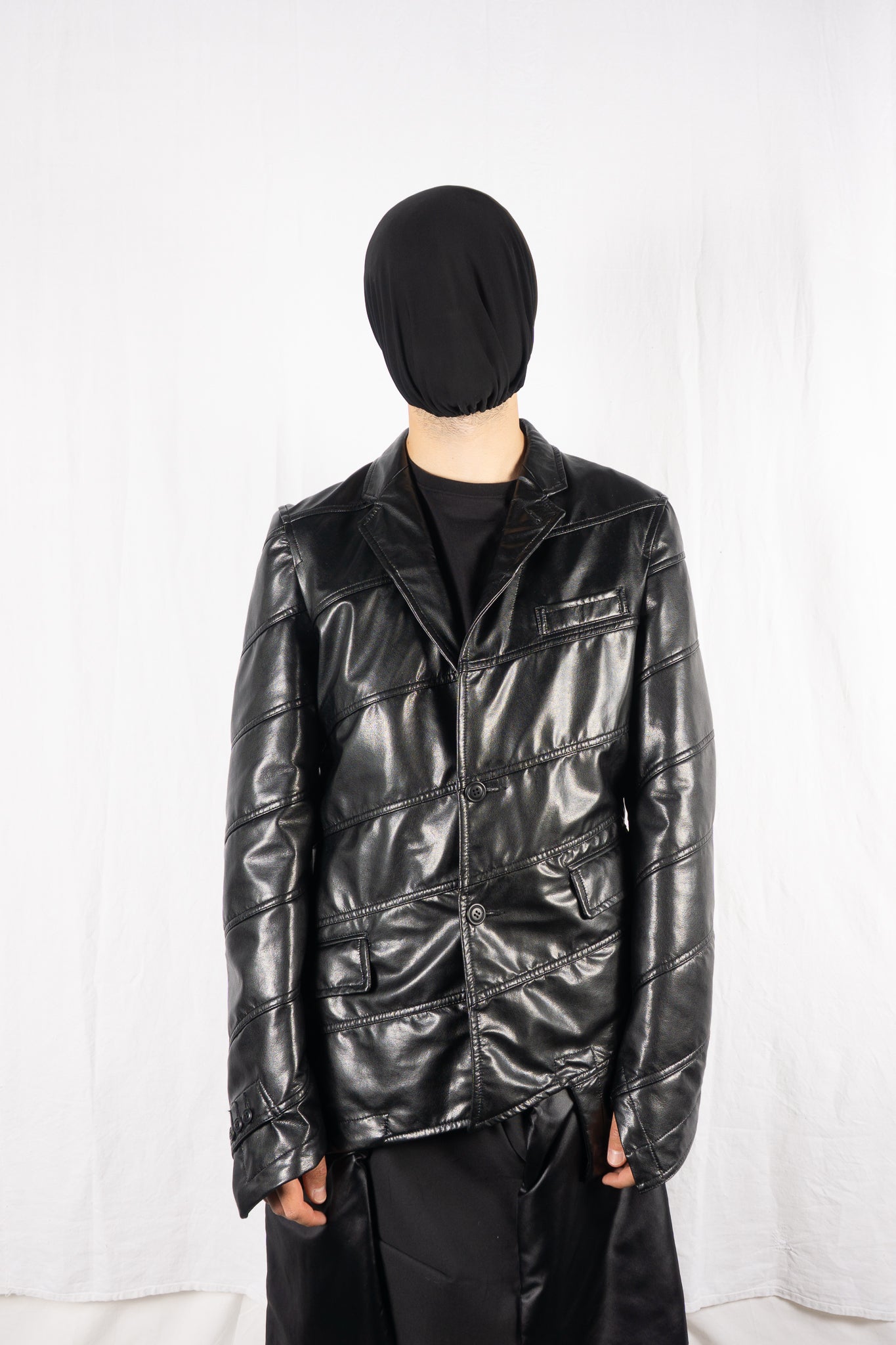 Comme des garçons homme plus a/w 2015 spiral leather jacket