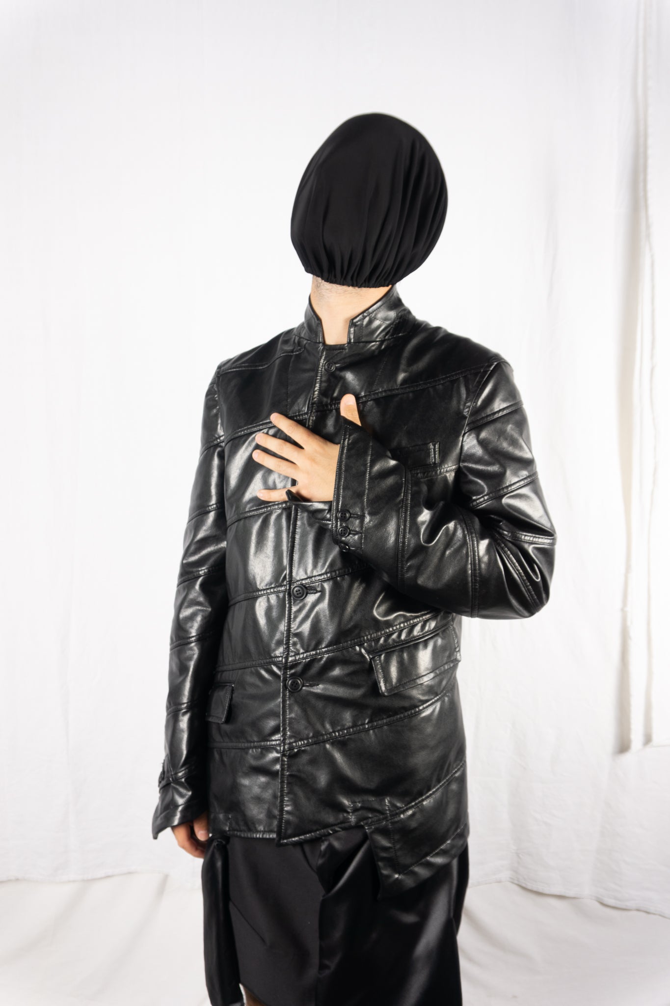 Comme des garçons homme plus a/w 2015 spiral leather jacket