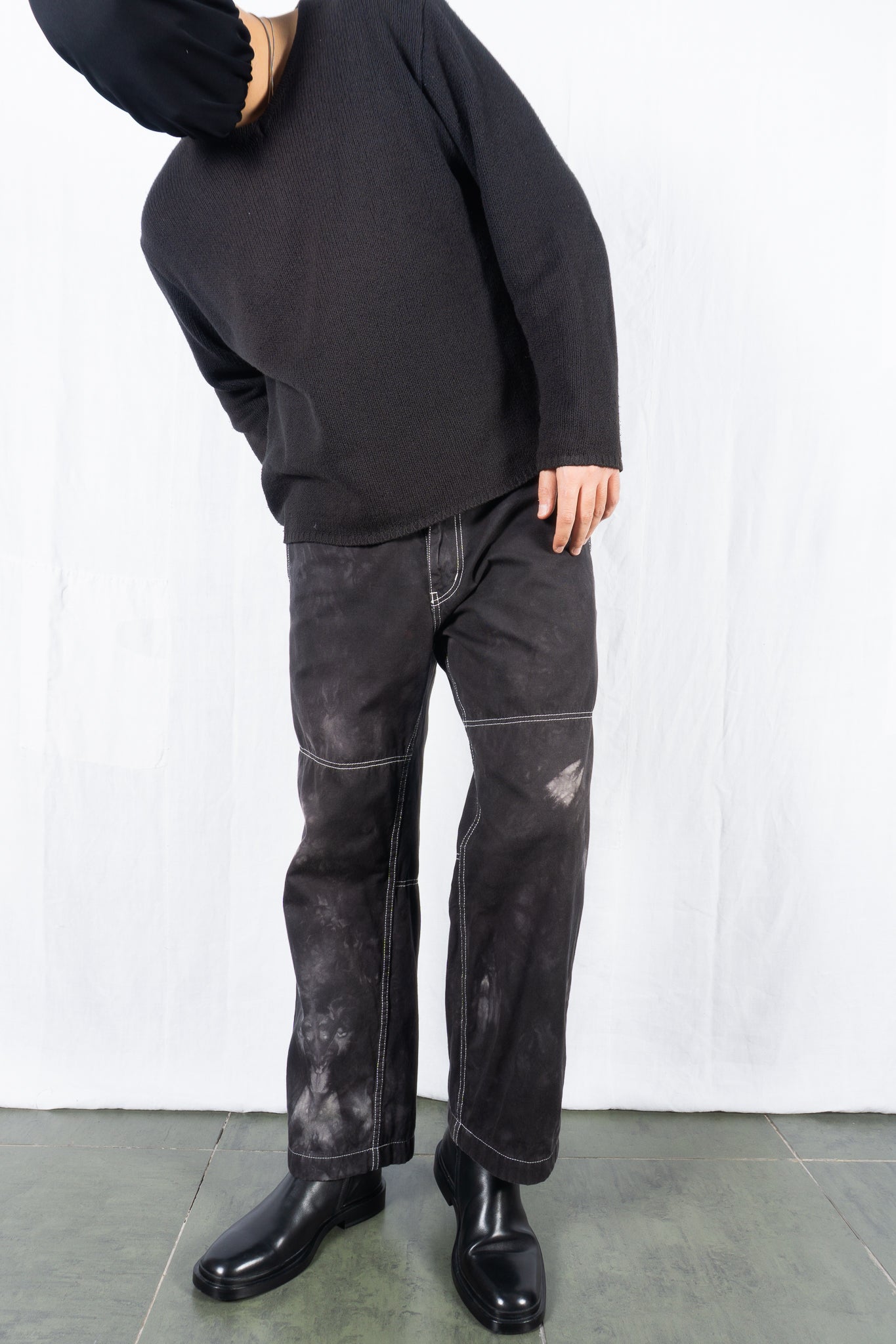 Comme des garçons homme 2010s bleached pants