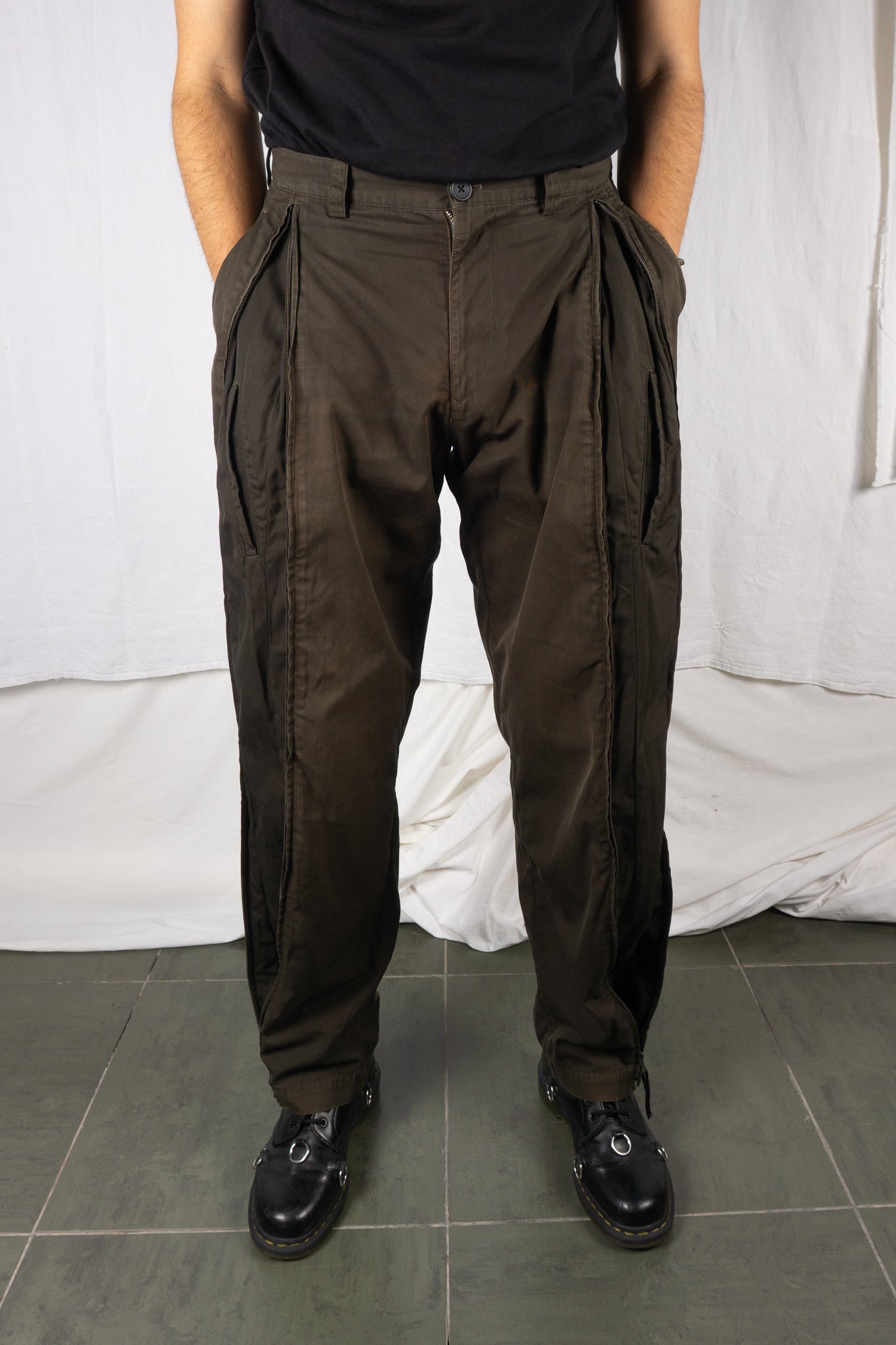 Issey miyake men a/w 1999 parachute pants green