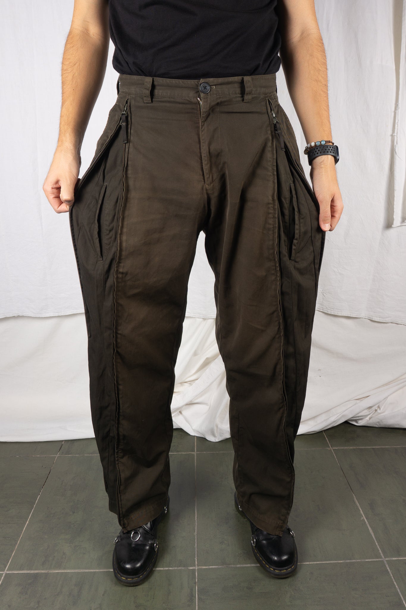 Issey miyake men a/w 1999 parachute pants green