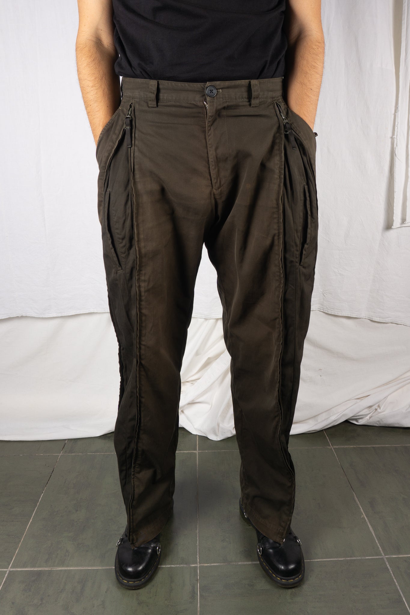Issey miyake men a/w 1999 parachute pants green