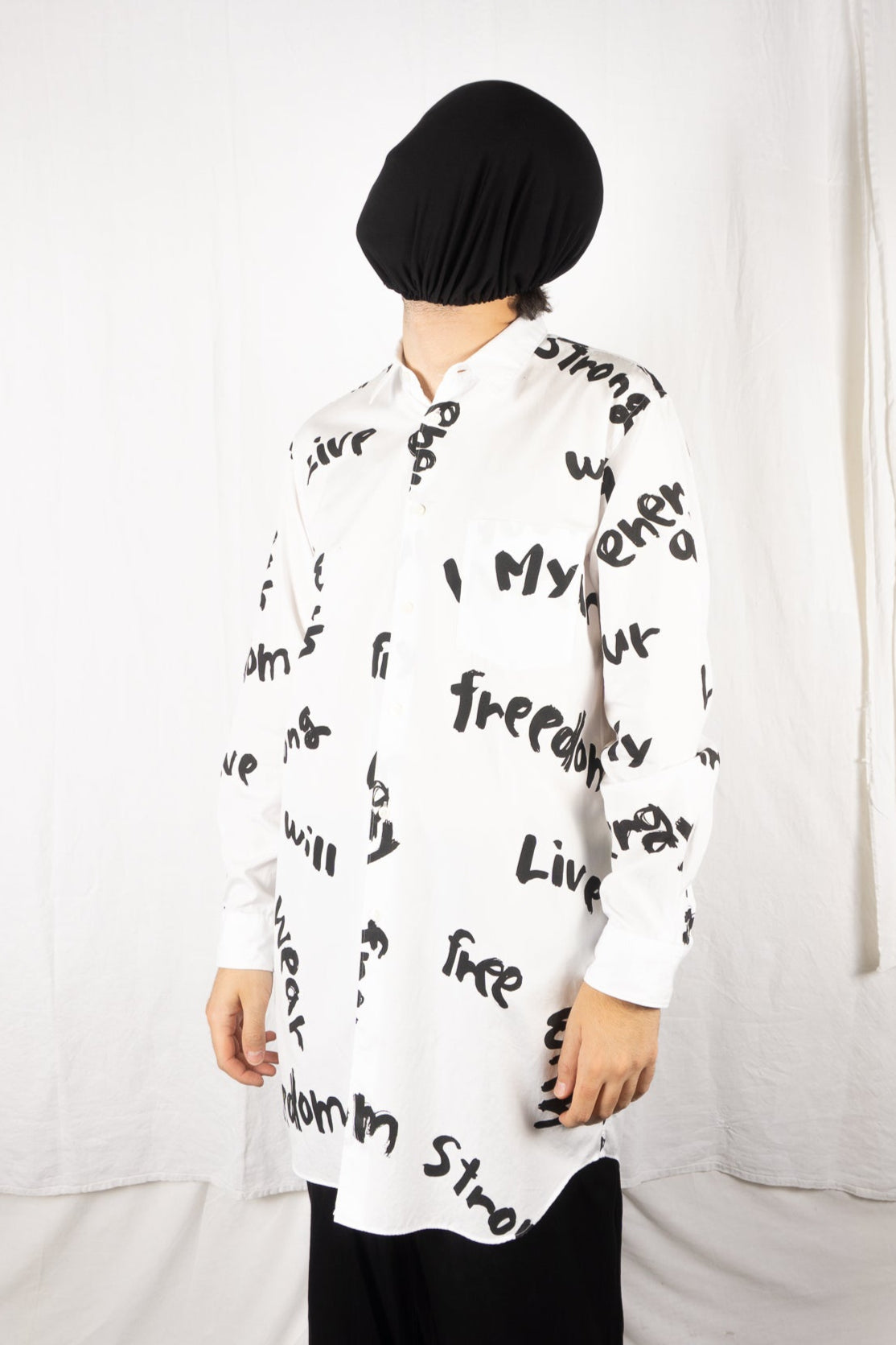Comme des garçons homme plus a/w 2021 willie cole shirt white