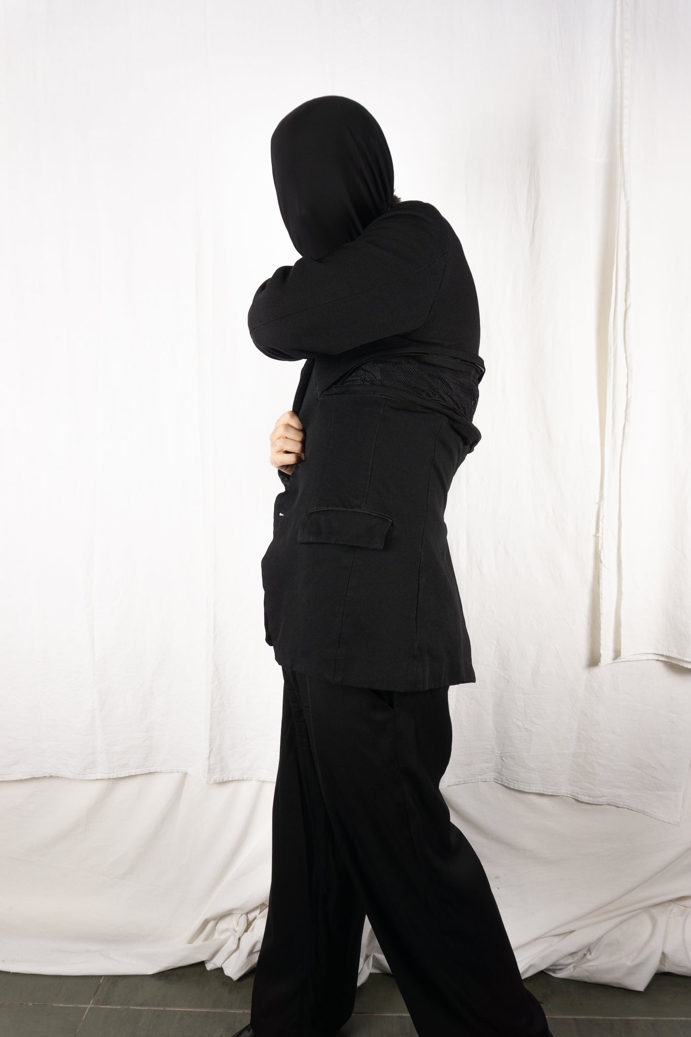 Comme des garçons homme plus a/w 2005 horizontal zip jacket