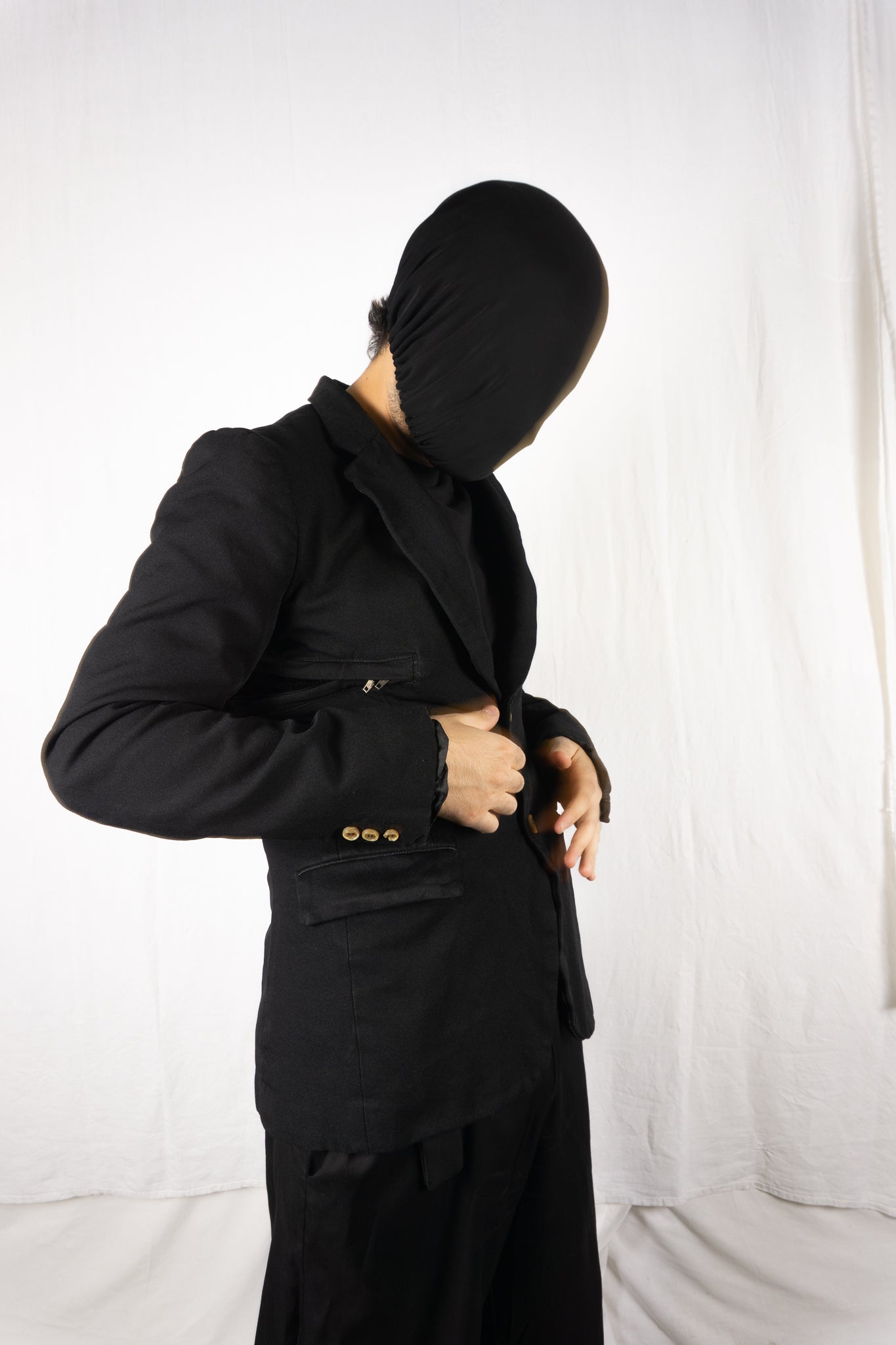 Comme des garçons homme plus a/w 2005 horizontal zip jacket