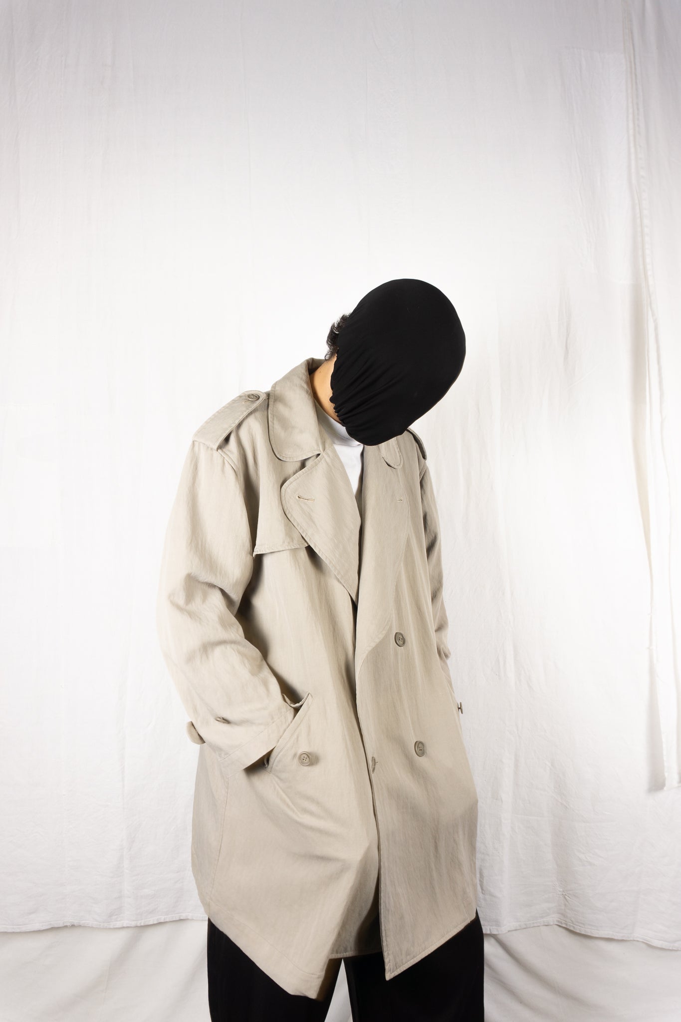 I.s. issey miyake sport 1980s oversize trench coat beige