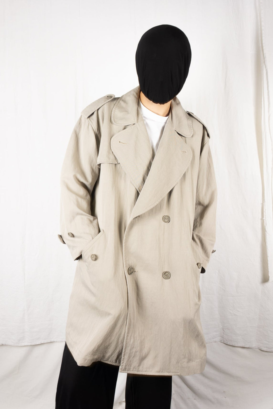 I.s. issey miyake sport 1980s oversize trench coat beige