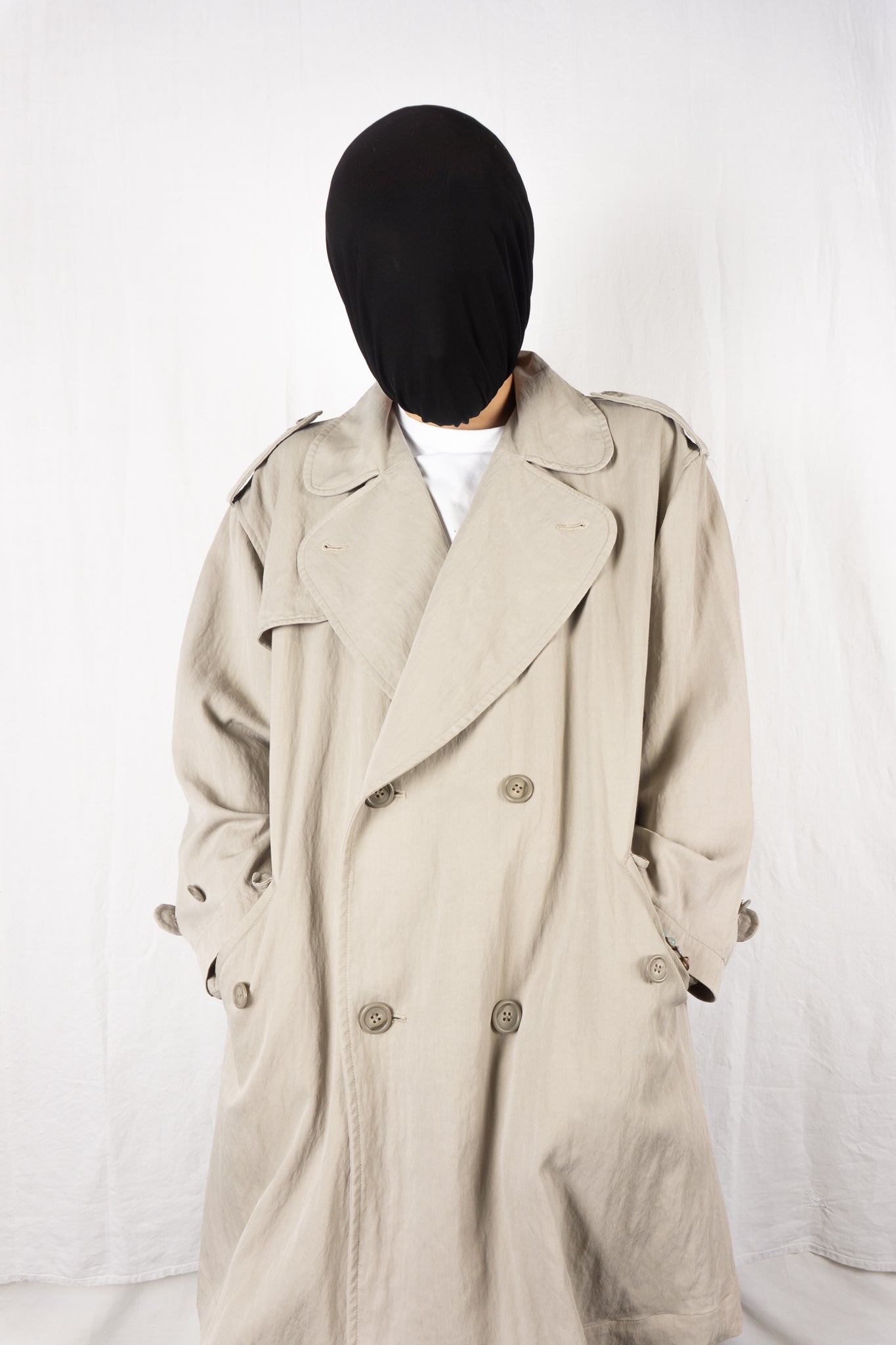 I.s. issey miyake sport 1980s oversize trench coat beige