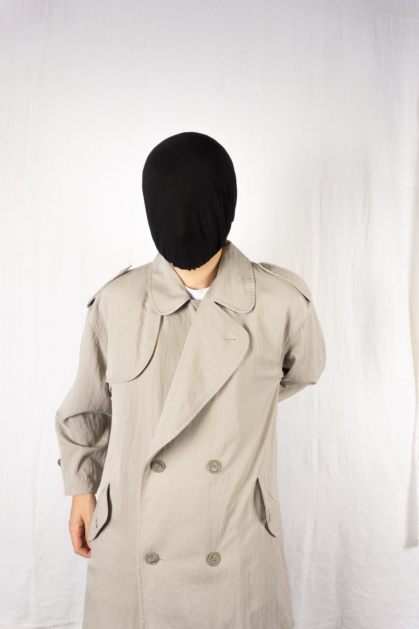 I.s. issey miyake sport 1980s oversize trench coat beige