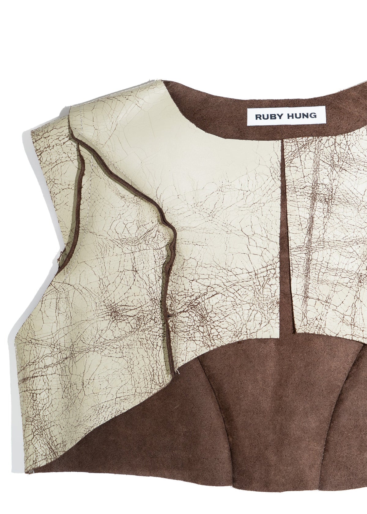 Tanline cropped leather vest