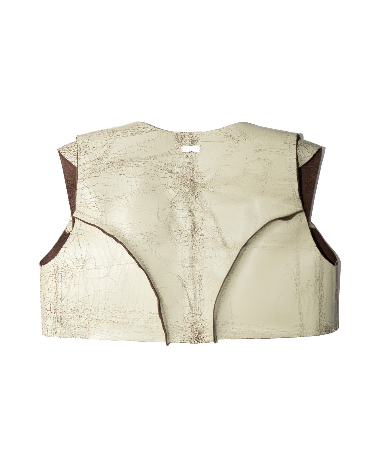 Tanline cropped leather vest