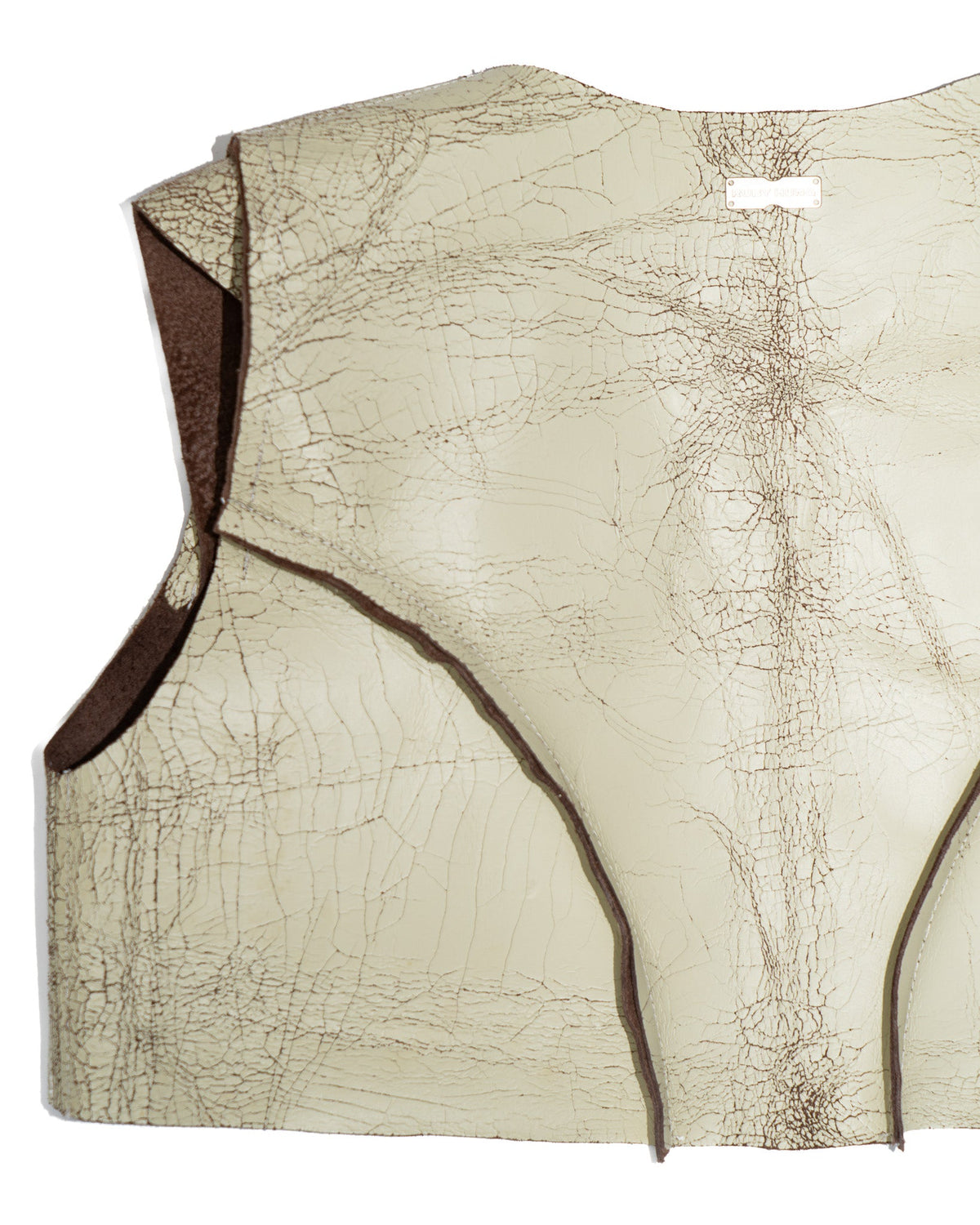 Tanline cropped leather vest
