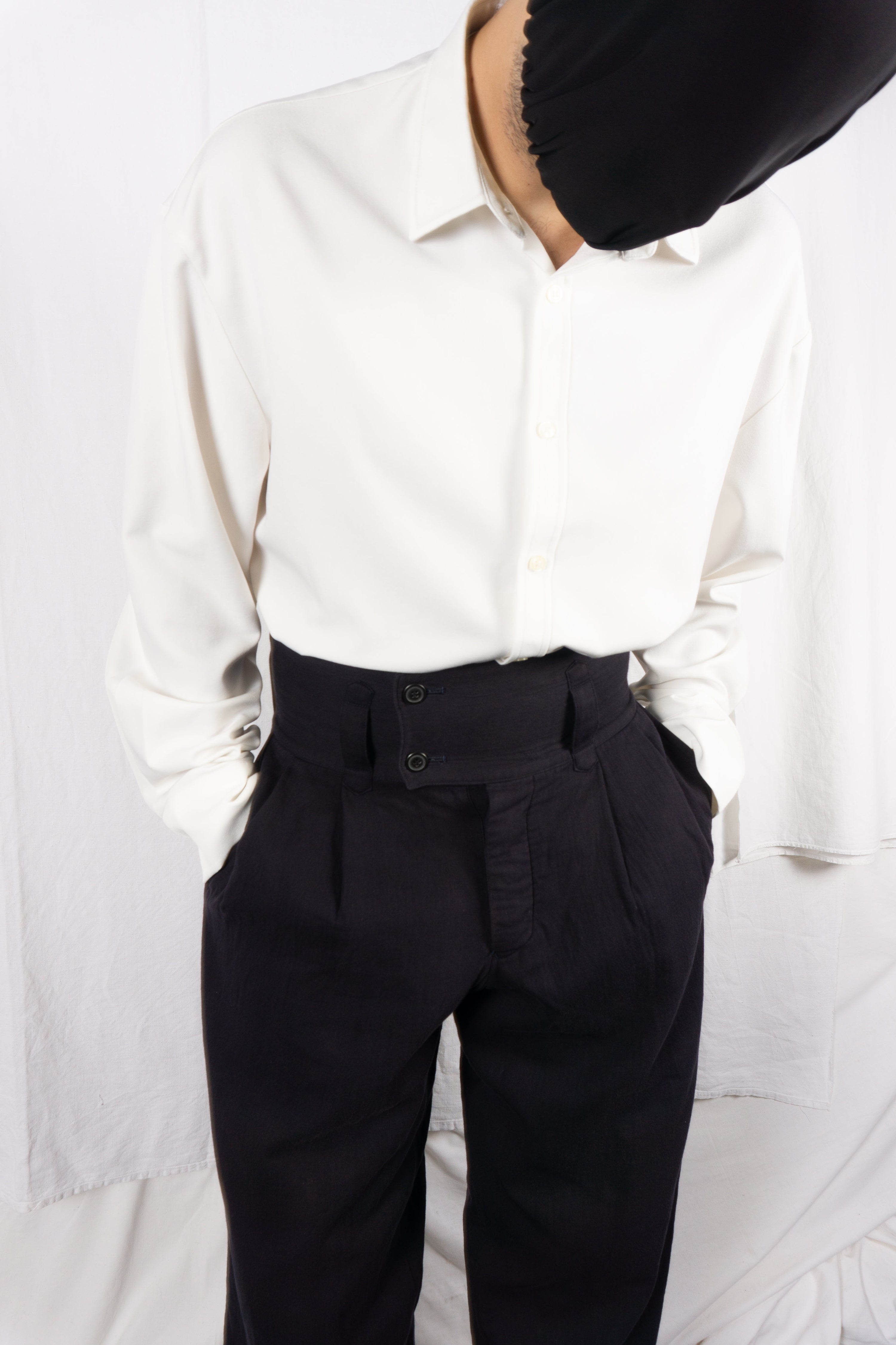 Issey miyake men 1990s high-waisted trousers