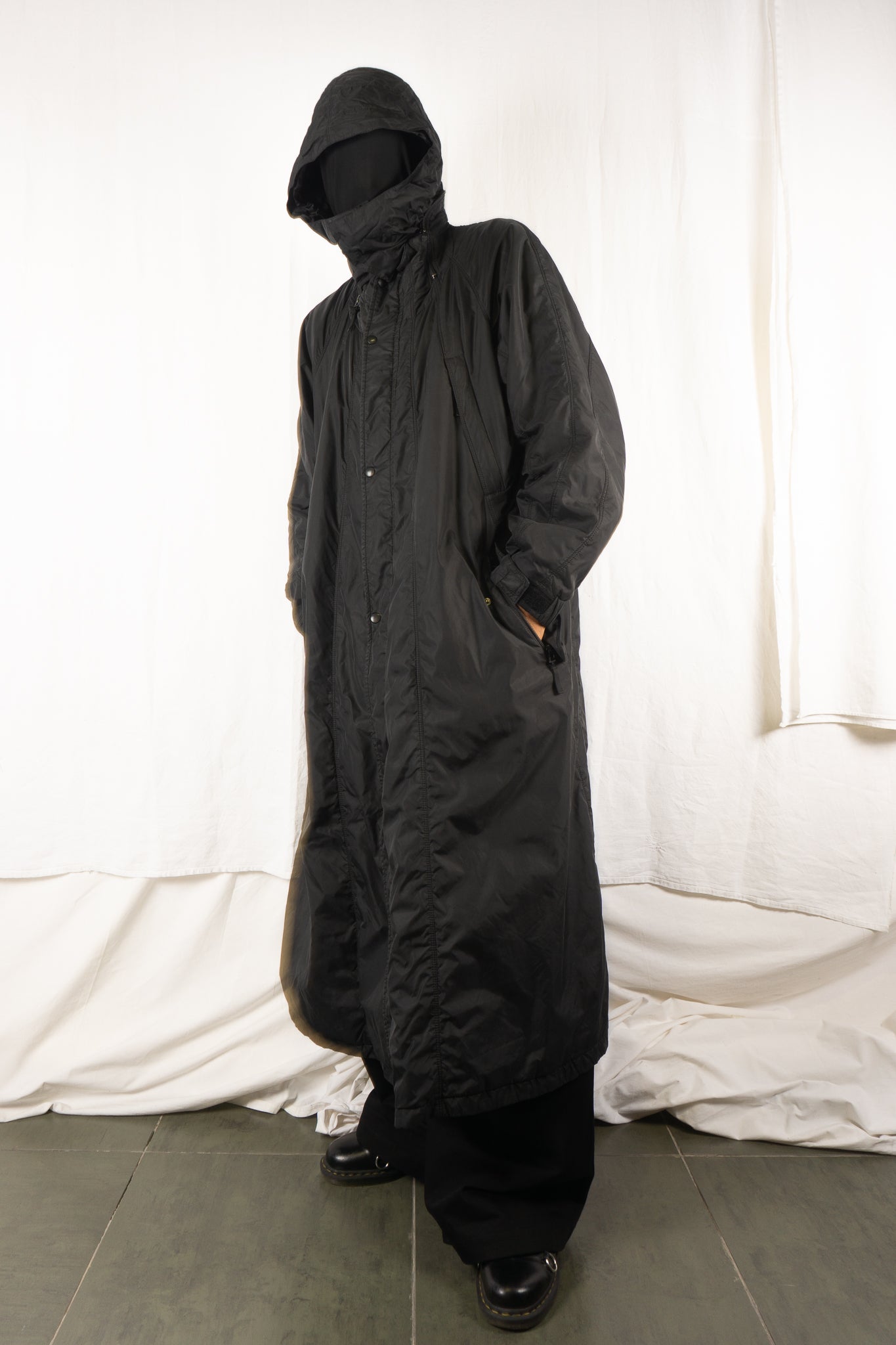 Issey miyake men white label 2000s parachute coat
