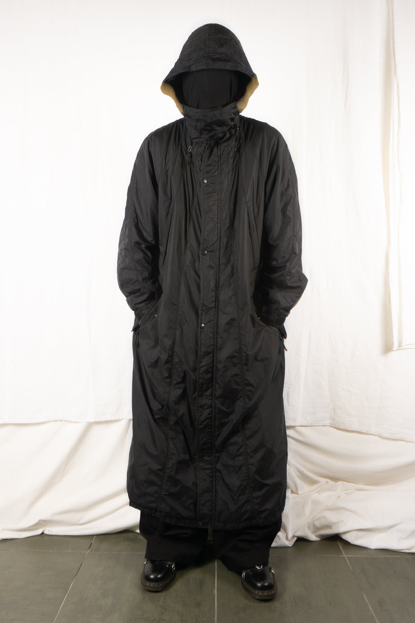 Issey miyake men white label 2000s parachute coat