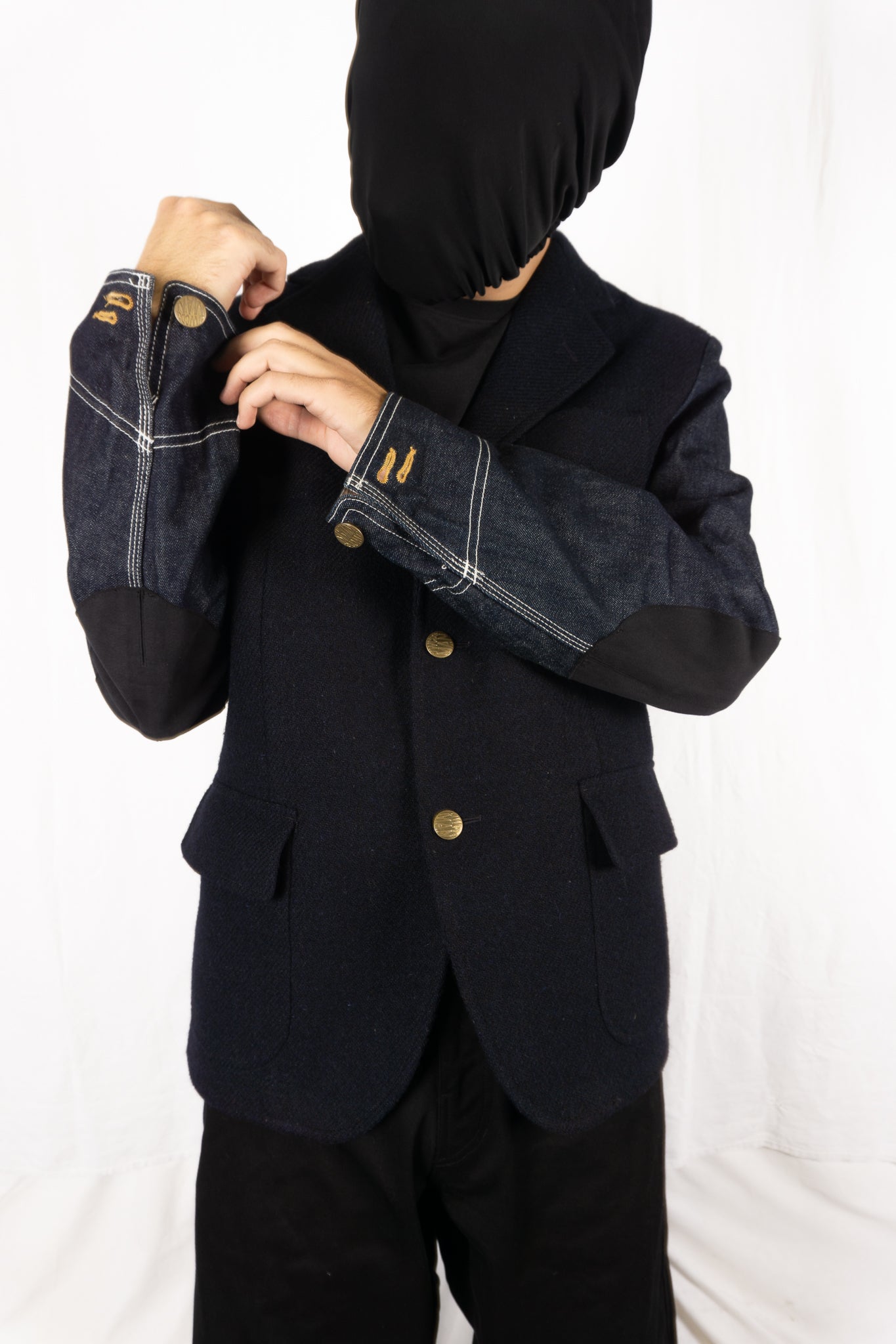 Junya watanabe man a/w 2019 wool denim sleeves jacket