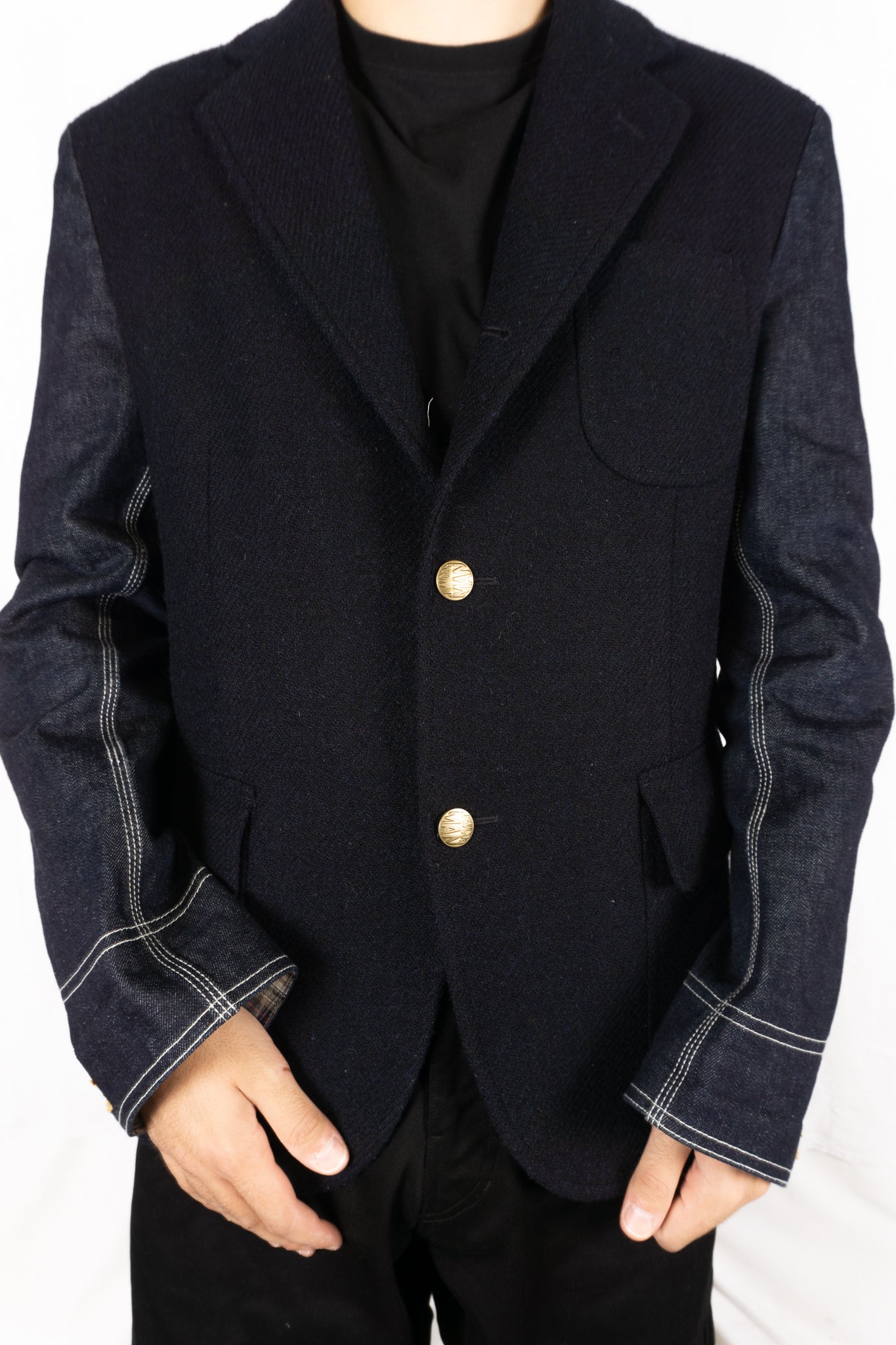 Junya watanabe man a/w 2019 wool denim sleeves jacket