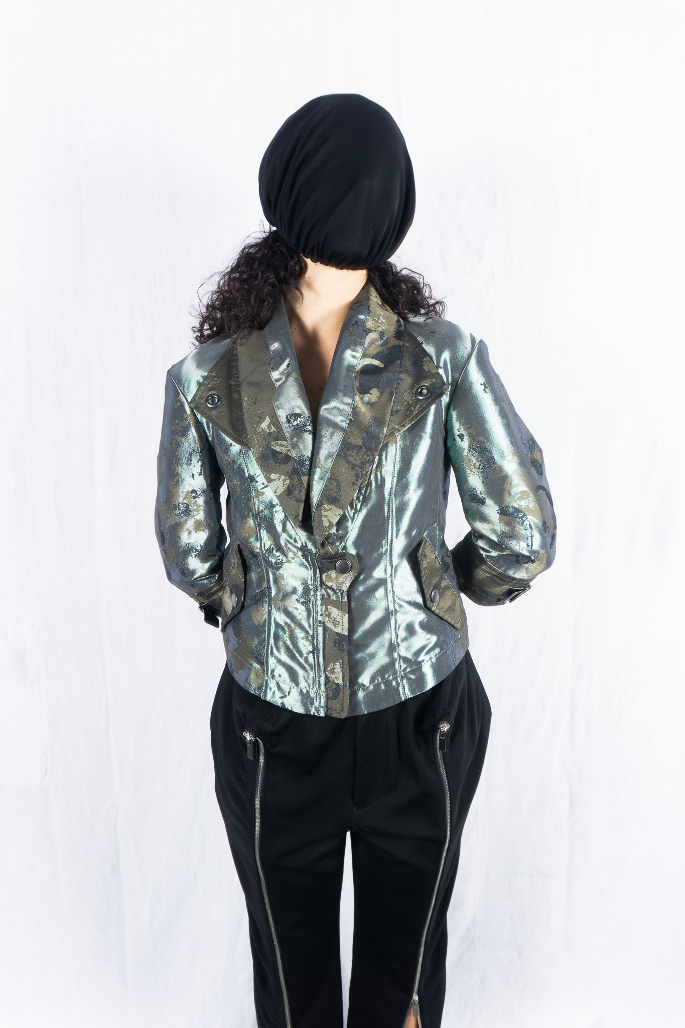 Issey miyake s/s 2009 printed 3/4 sleeve jacket