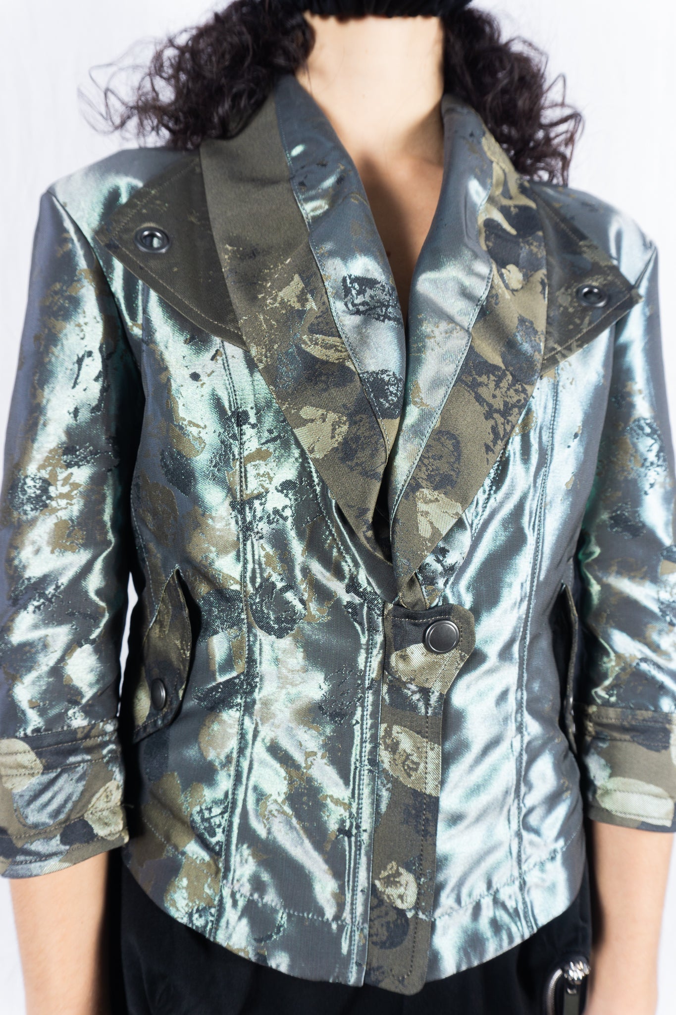 Issey miyake s/s 2009 printed 3/4 sleeve jacket