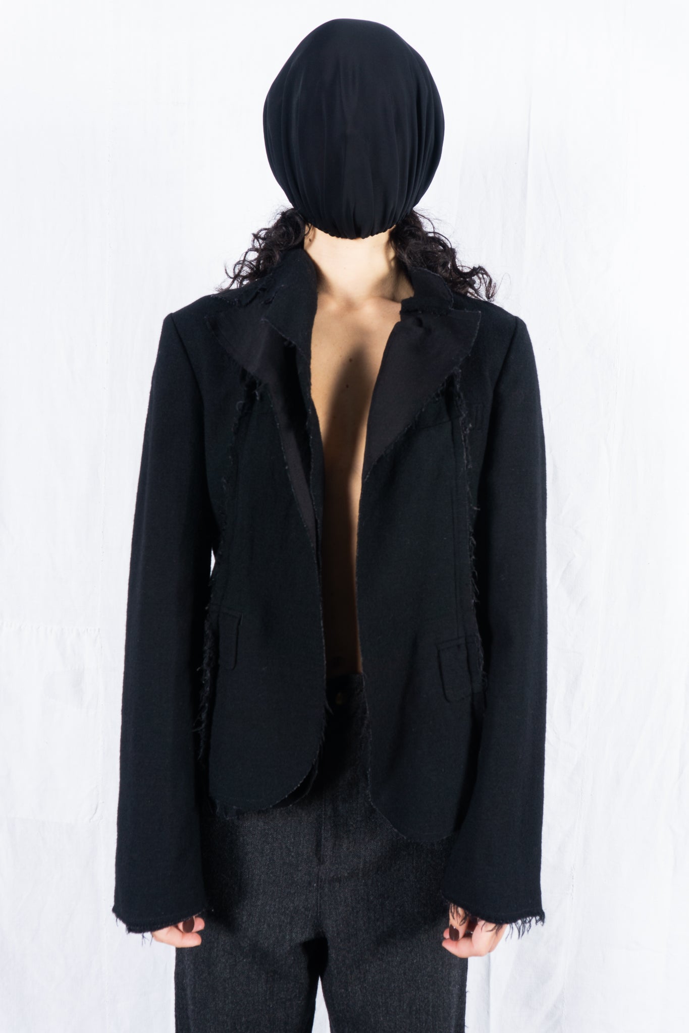 Tricot comme des garçons a/w 2003 cut fringe jacket