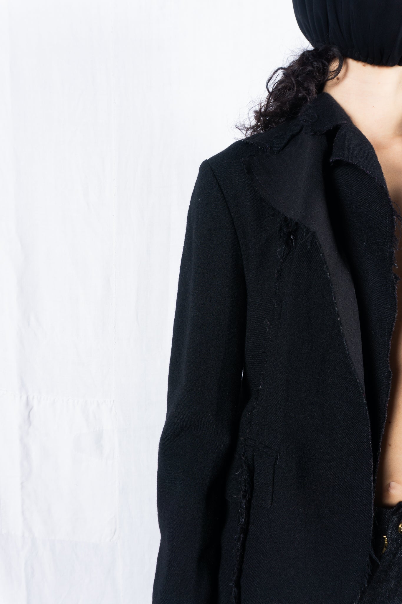 Tricot comme des garçons a/w 2003 cut fringe jacket