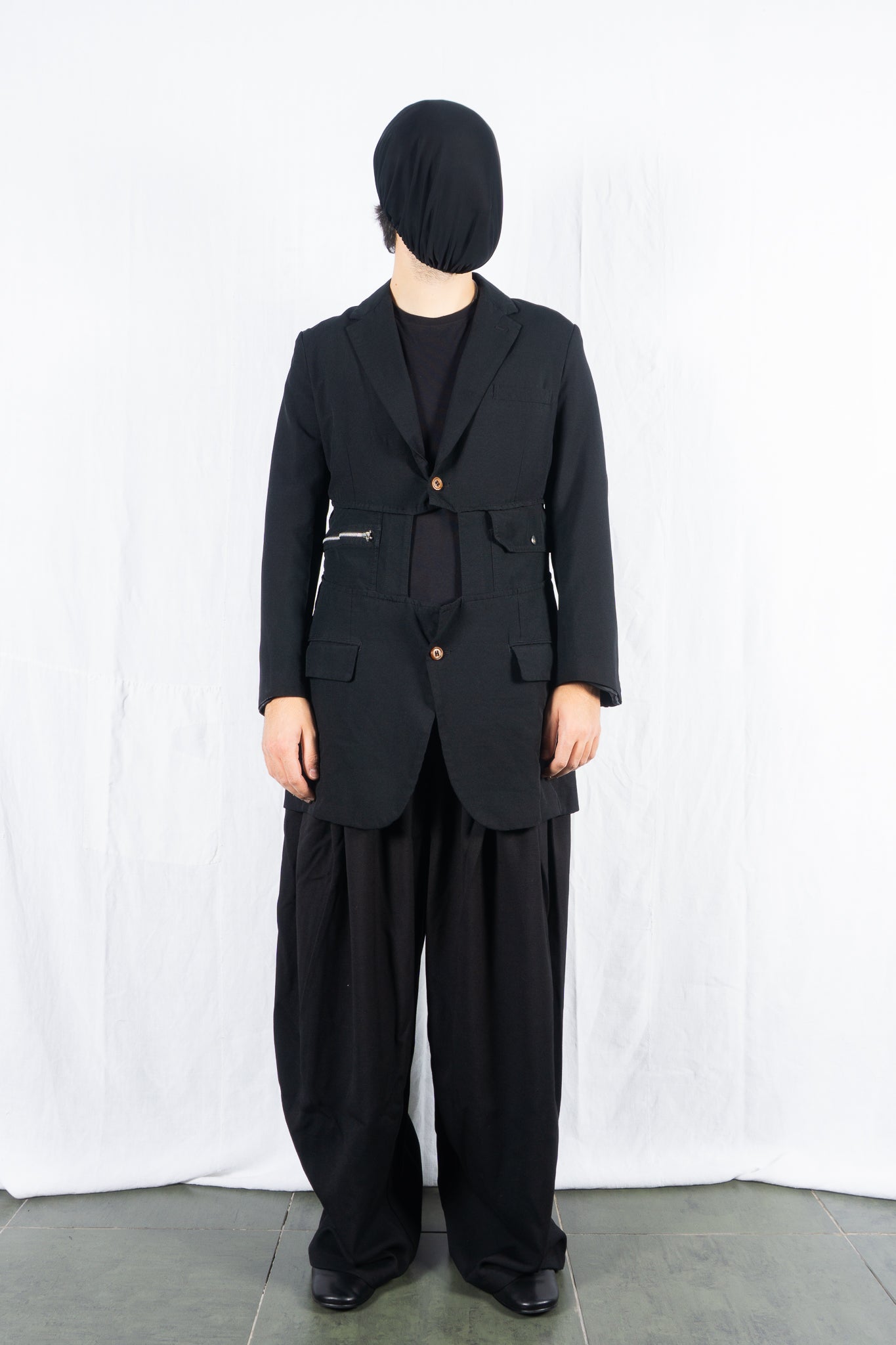 Comme des garçons homme plus s/s 2020 long deconstructed jacket