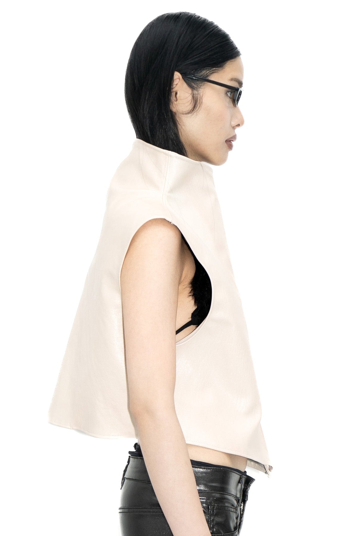 Snappy leather vest