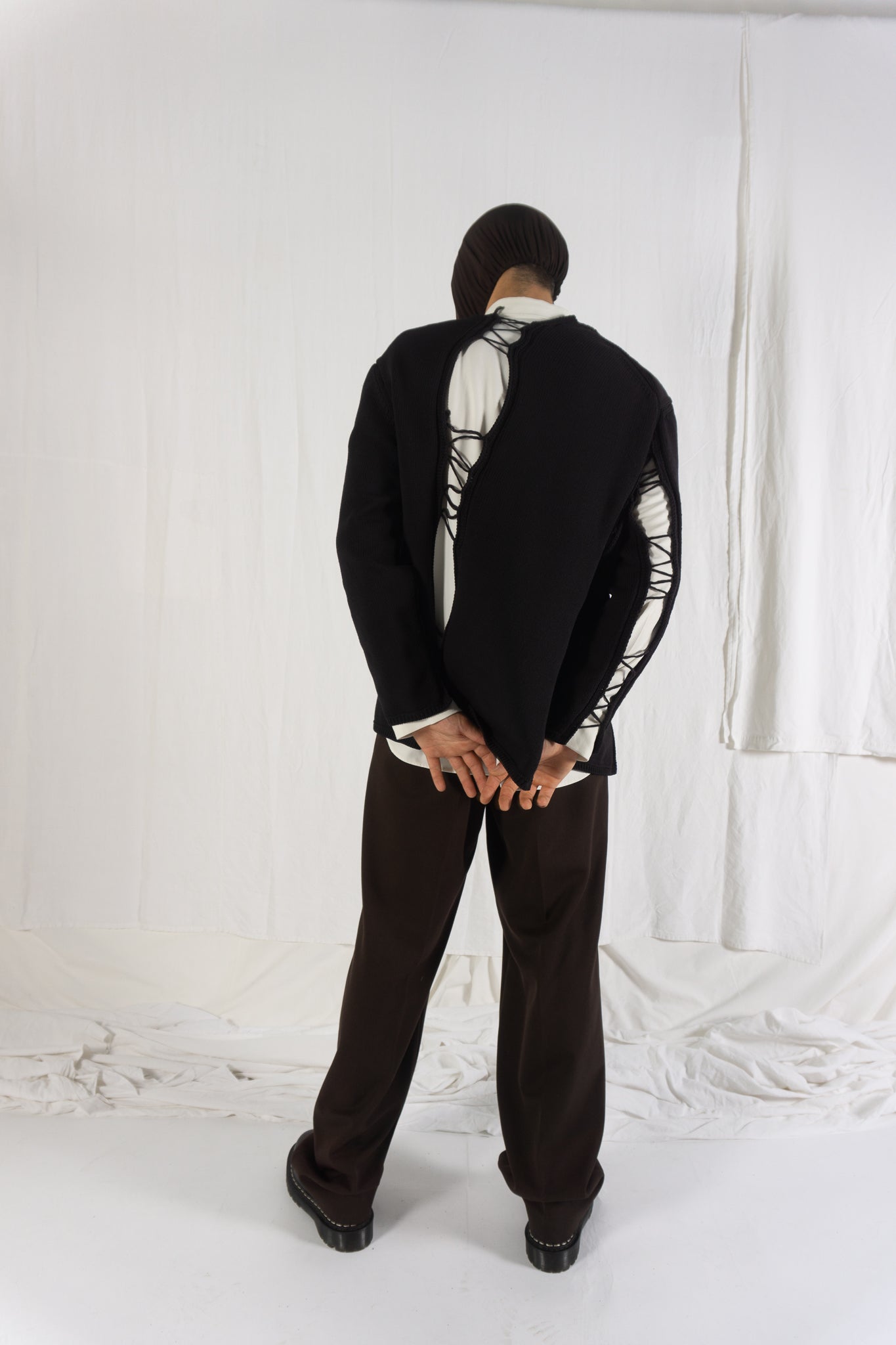 Comme des garçons homme plus s/s 2022 destroyed sweater