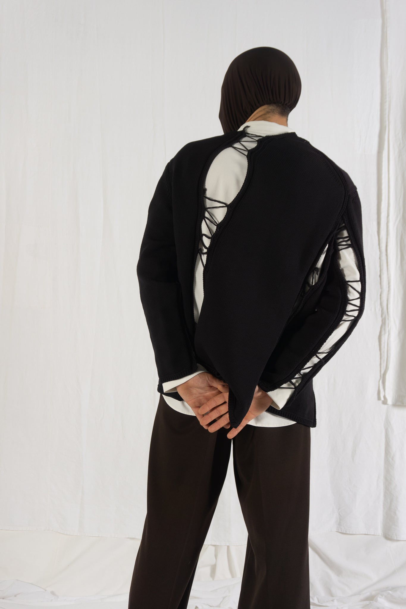 Comme des garçons homme plus s/s 2022 destroyed sweater