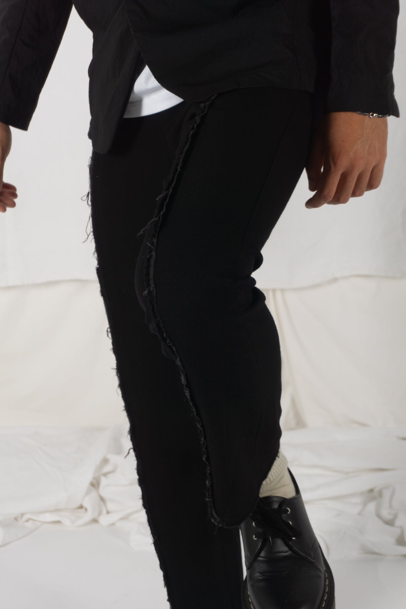 Comme des garçons homme plus a/w 2002 wool strip pants