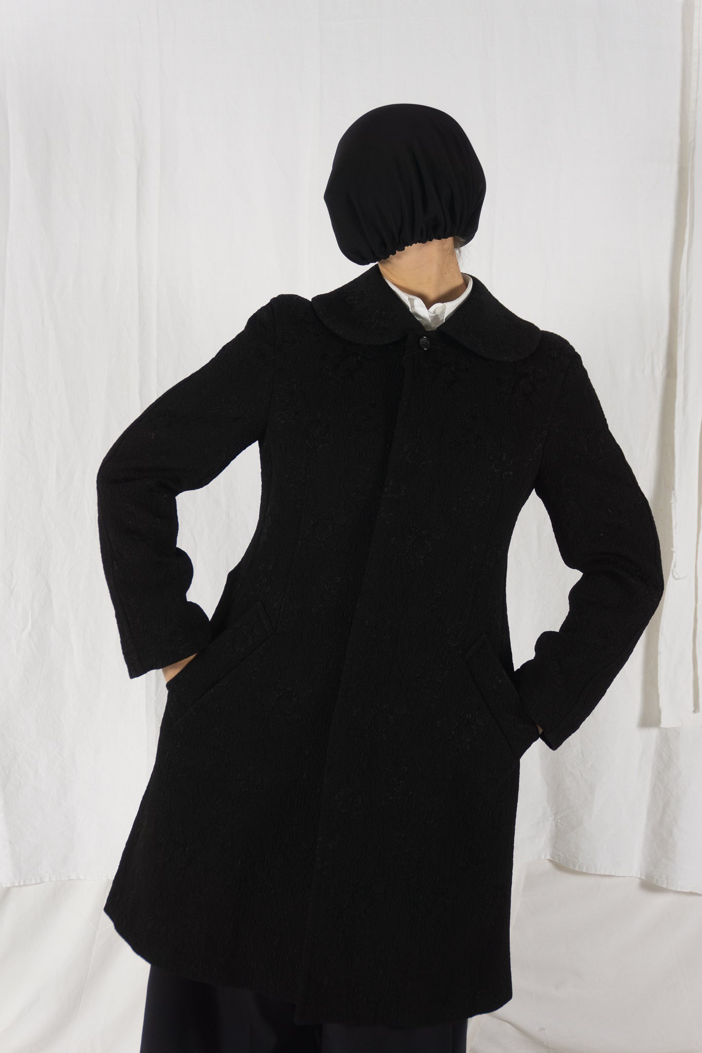 Comme des garçons a/w 2008 embossed flowers coat