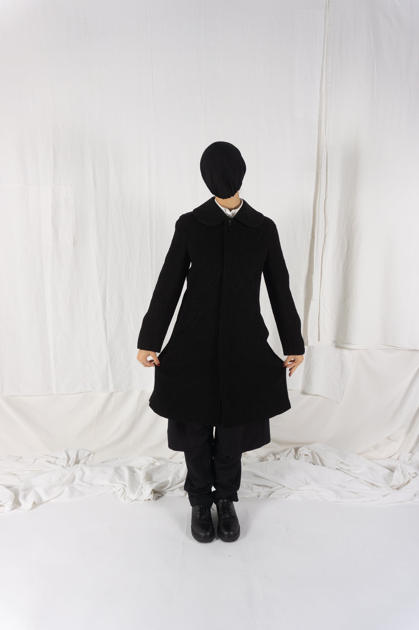 Comme des garçons a/w 2008 embossed flowers coat