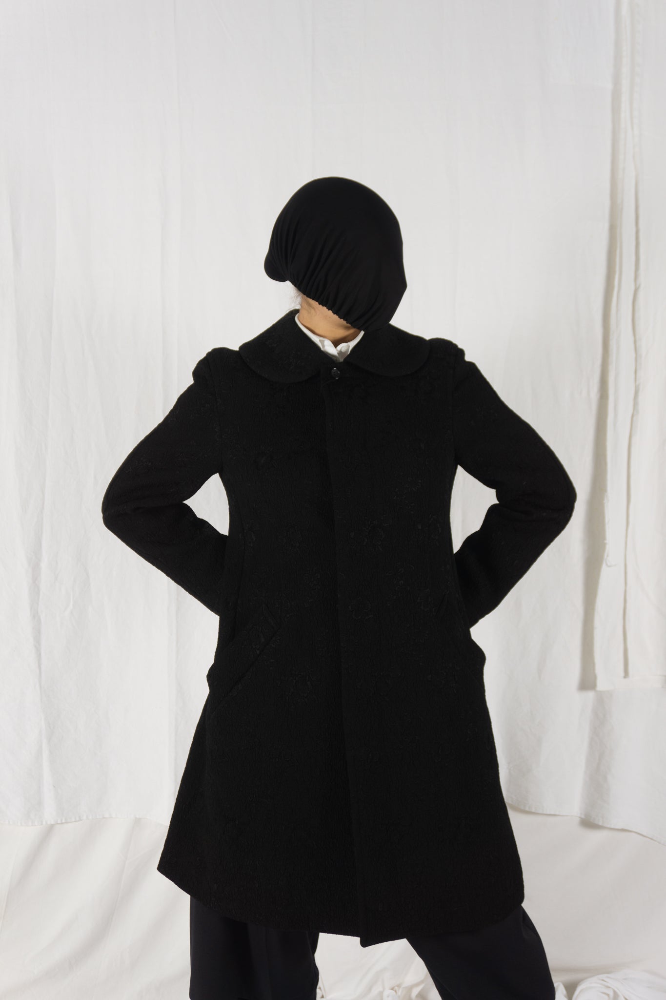 Comme des garçons a/w 2008 embossed flowers coat