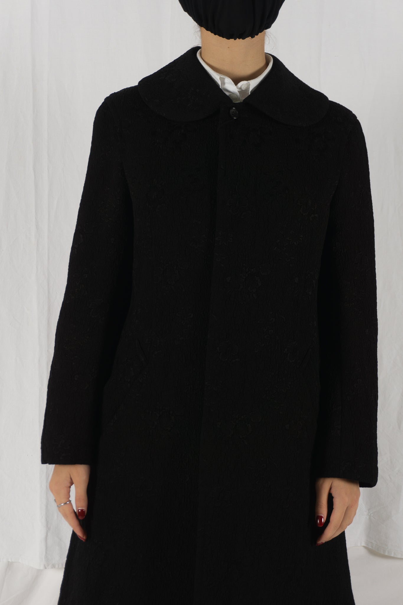 Comme des garçons a/w 2008 embossed flowers coat