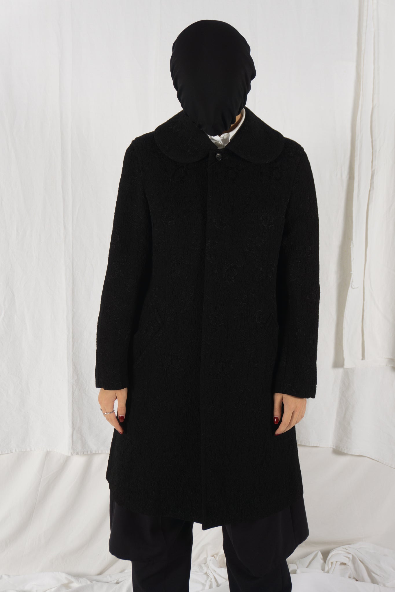 Comme des garçons a/w 2008 embossed flowers coat