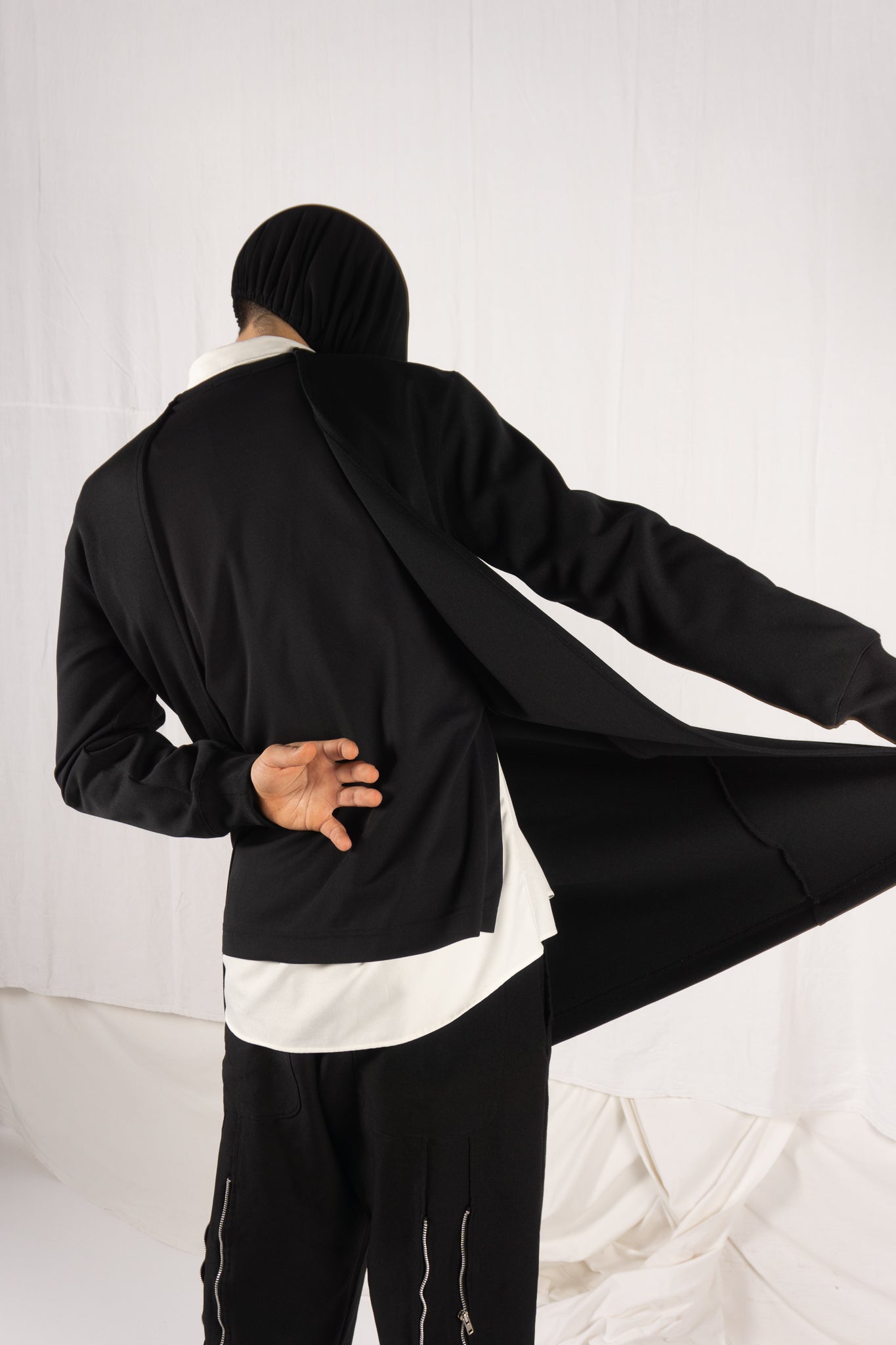 Comme des garçons homme plus a/w 2017 double-layer sweatshirt